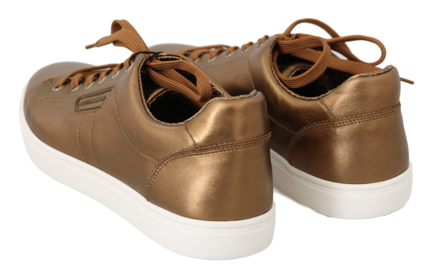 Dolce & Gabbana Goldene Leder-Freizeitschuhe für Herren