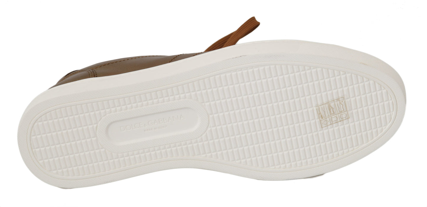 Dolce & Gabbana Goldene Leder-Freizeitschuhe für Herren