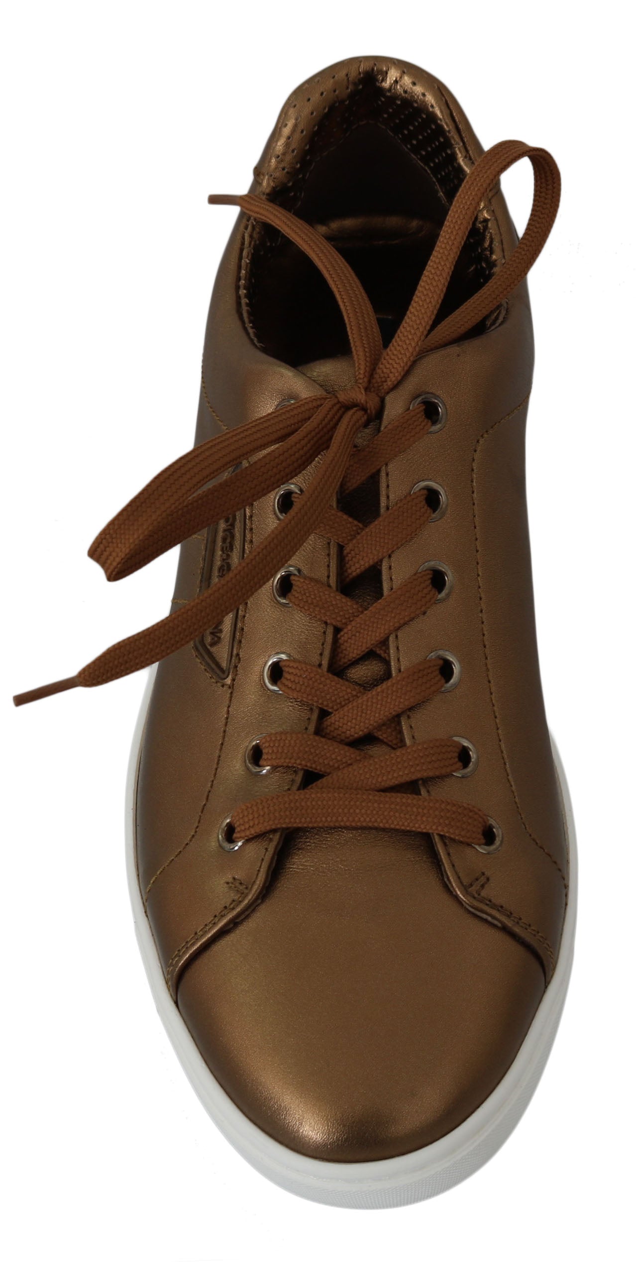 Dolce & Gabbana Goldene Leder-Freizeitschuhe für Herren