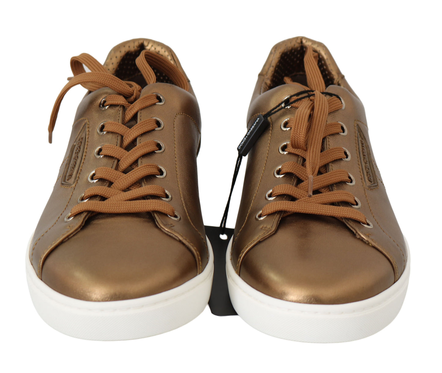 Dolce & Gabbana Goldene Leder-Freizeitschuhe für Herren