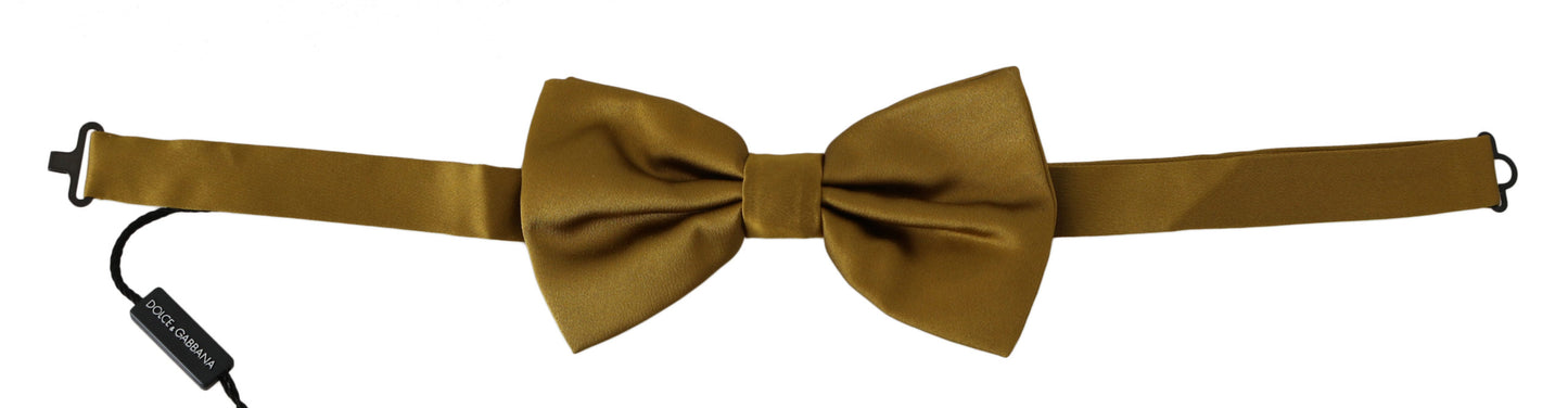 Dolce & Gabbana – Senfgelbe Fliege aus 100 % Seide mit Schmetterlingsmotiv „Papillon“ für Herren