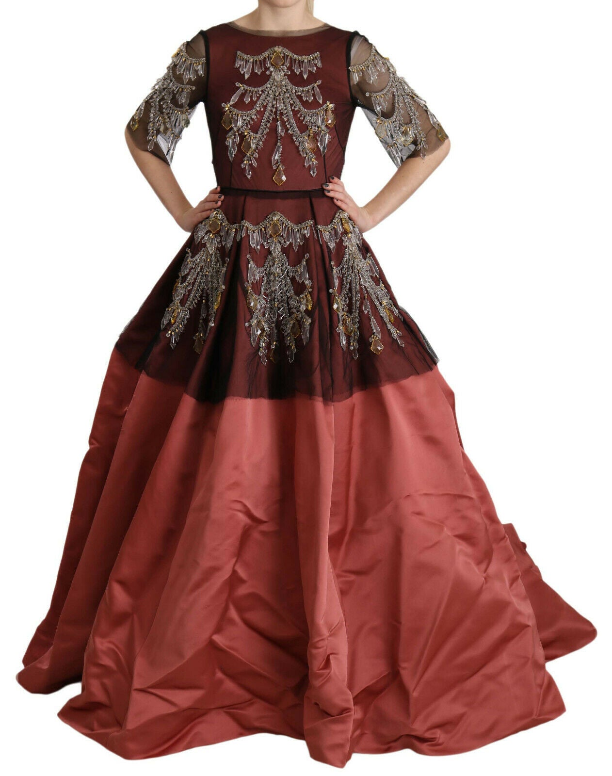 Dolce & Gabbana – Prinzessinnenkleid aus Seide mit Kristallkronleuchter
