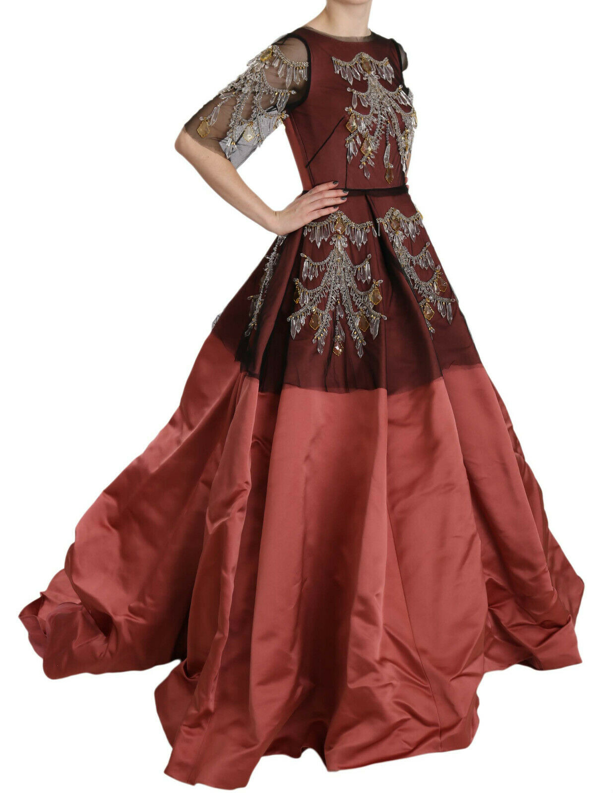 Dolce & Gabbana – Prinzessinnenkleid aus Seide mit Kristallkronleuchter
