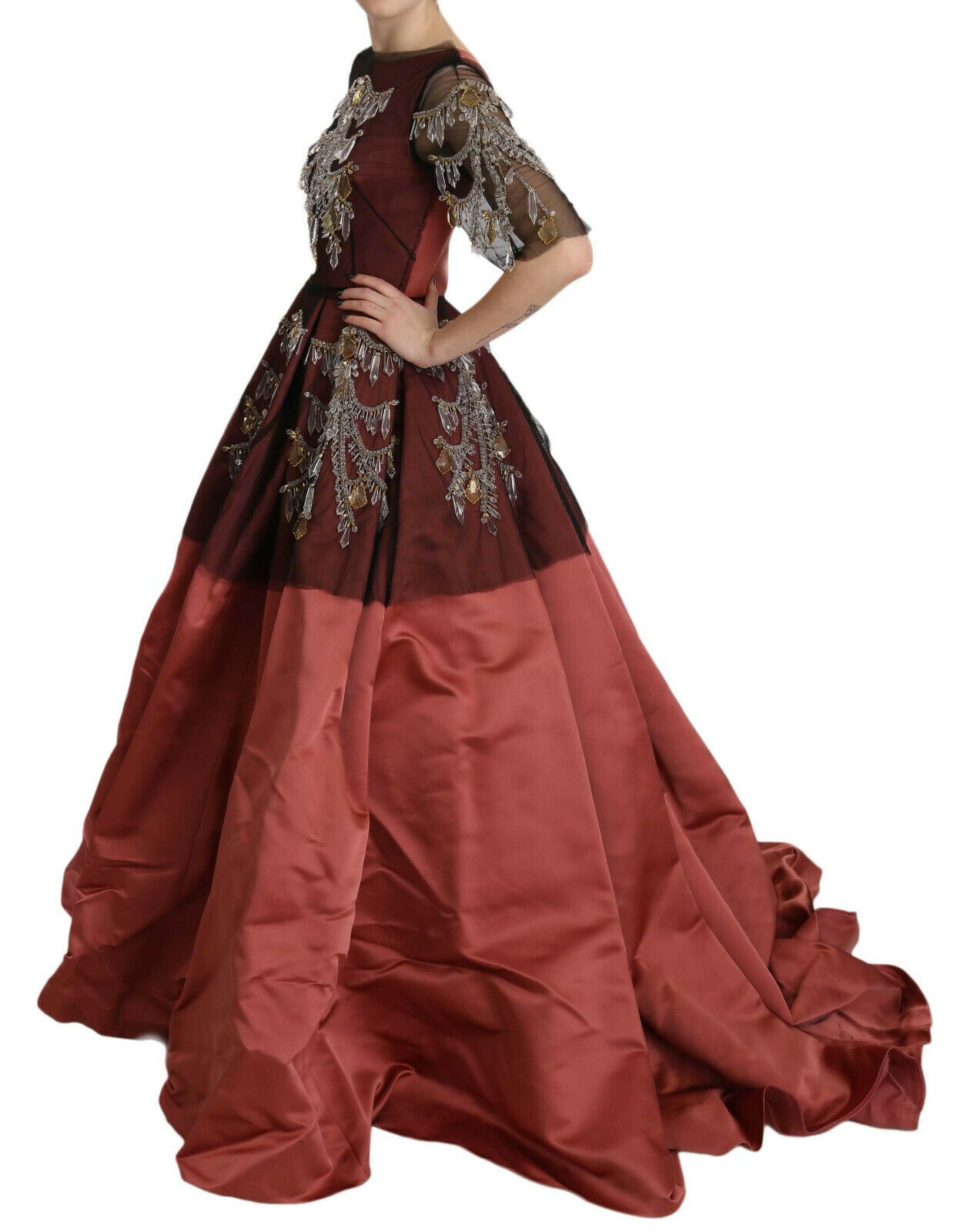 Dolce & Gabbana – Prinzessinnenkleid aus Seide mit Kristallkronleuchter