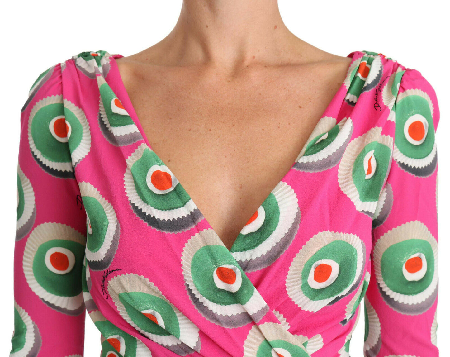 Dolce & Gabbana – Rosafarbenes Cup-Cake-Etuikleid aus Stretch-Seide
