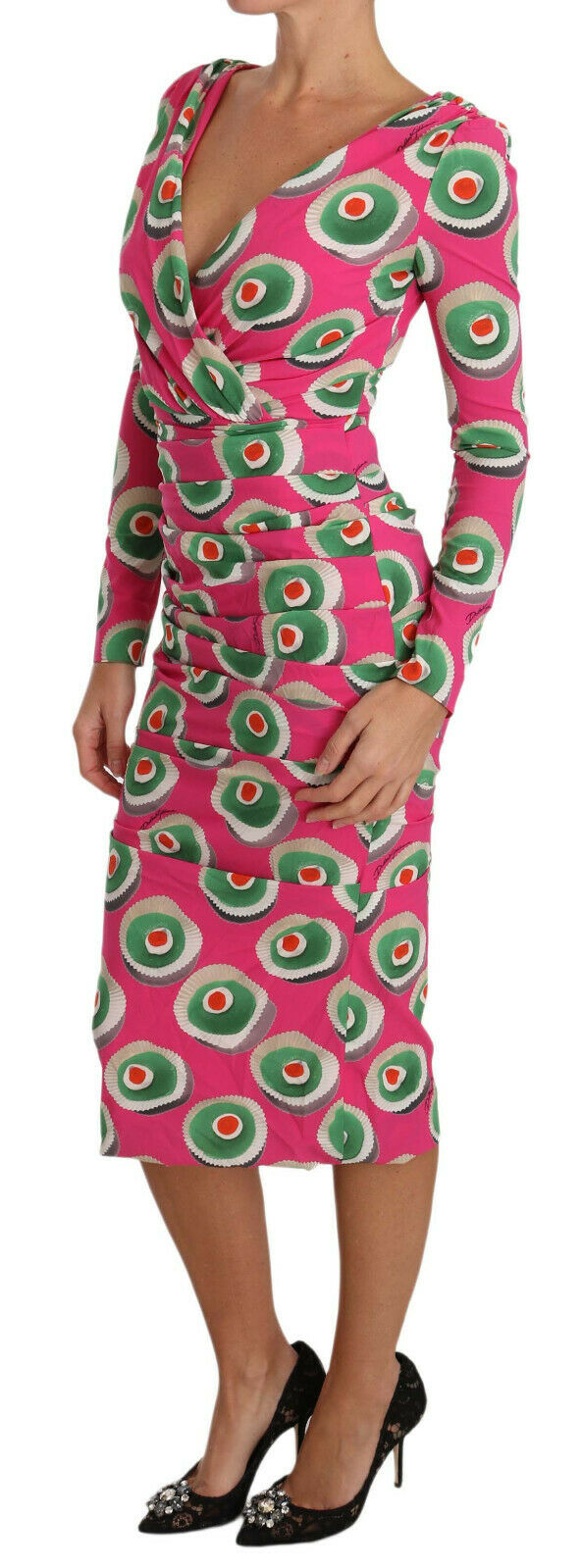 Dolce & Gabbana – Rosafarbenes Cup-Cake-Etuikleid aus Stretch-Seide