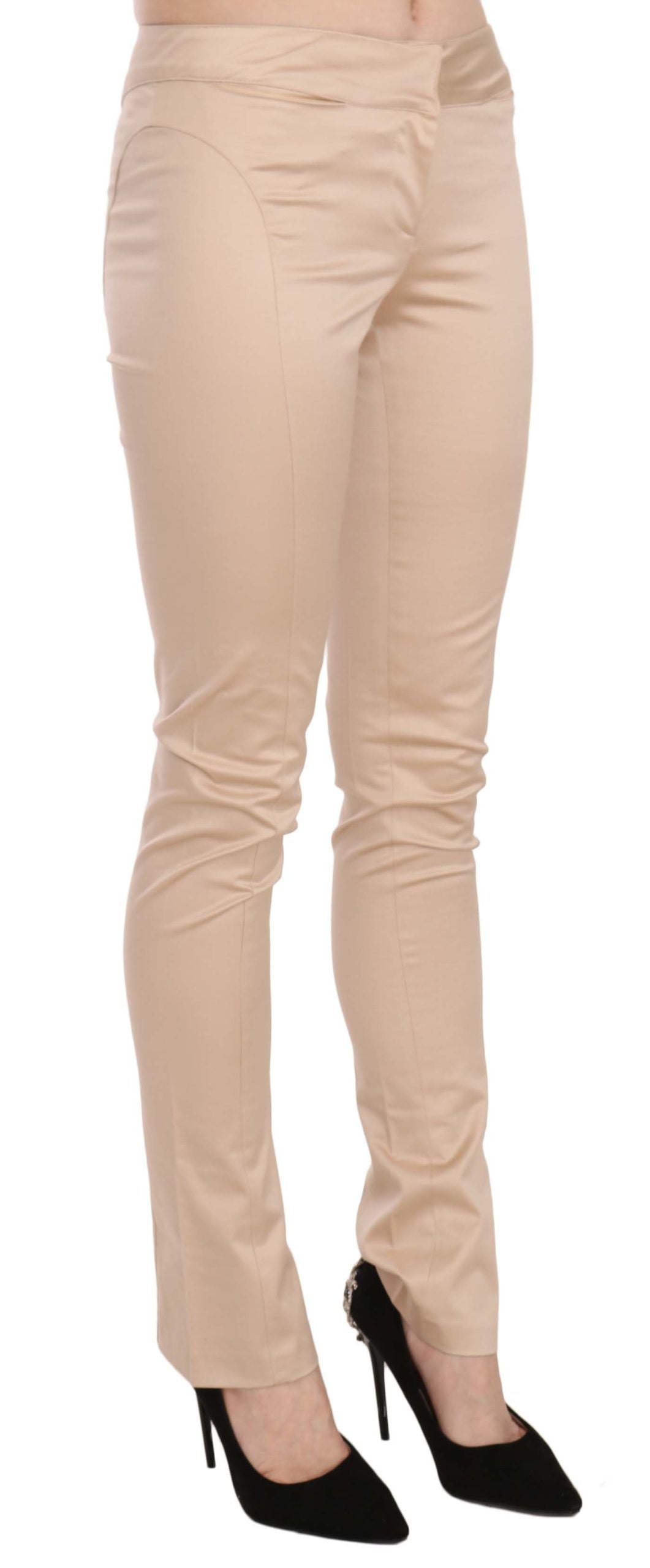 Just Cavalli – Enge, formelle Hose mit niedriger Taille in Creme