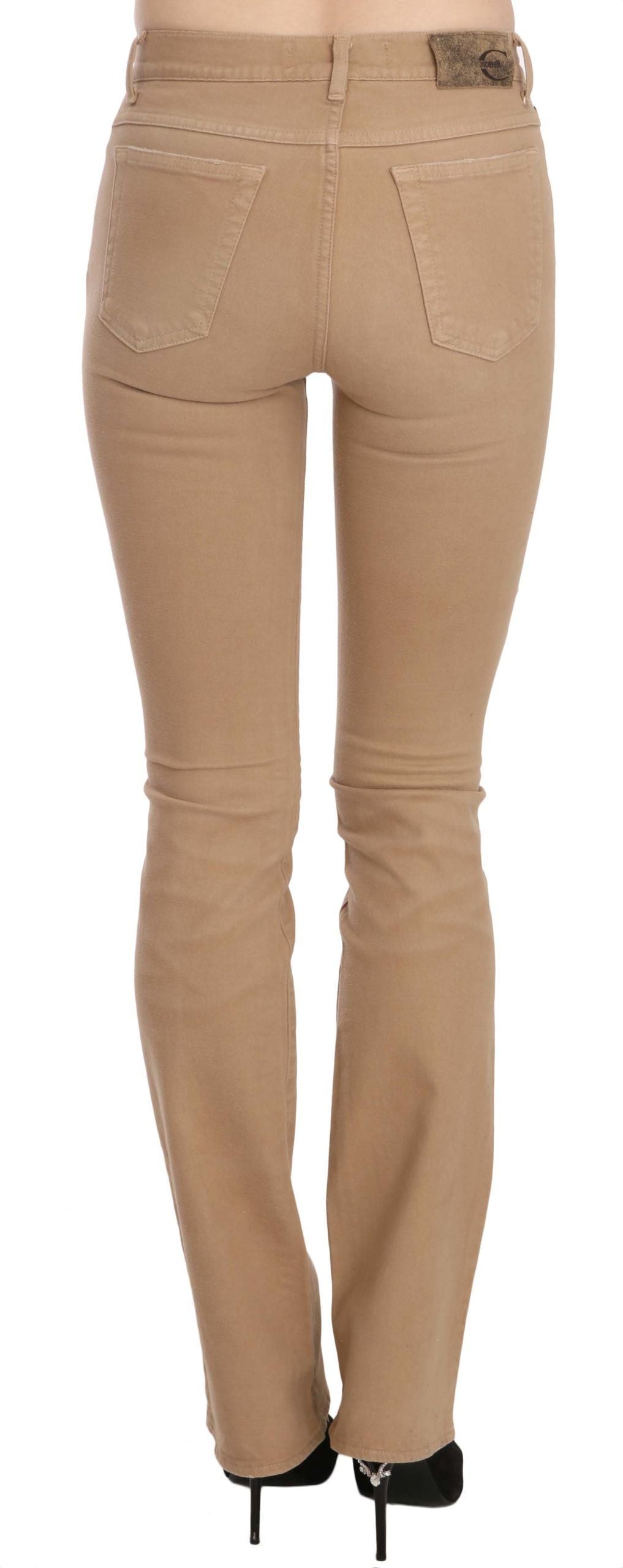 Just Cavalli – Enge Hose aus Stretch-Baumwolle mit mittlerer Taille, Braun