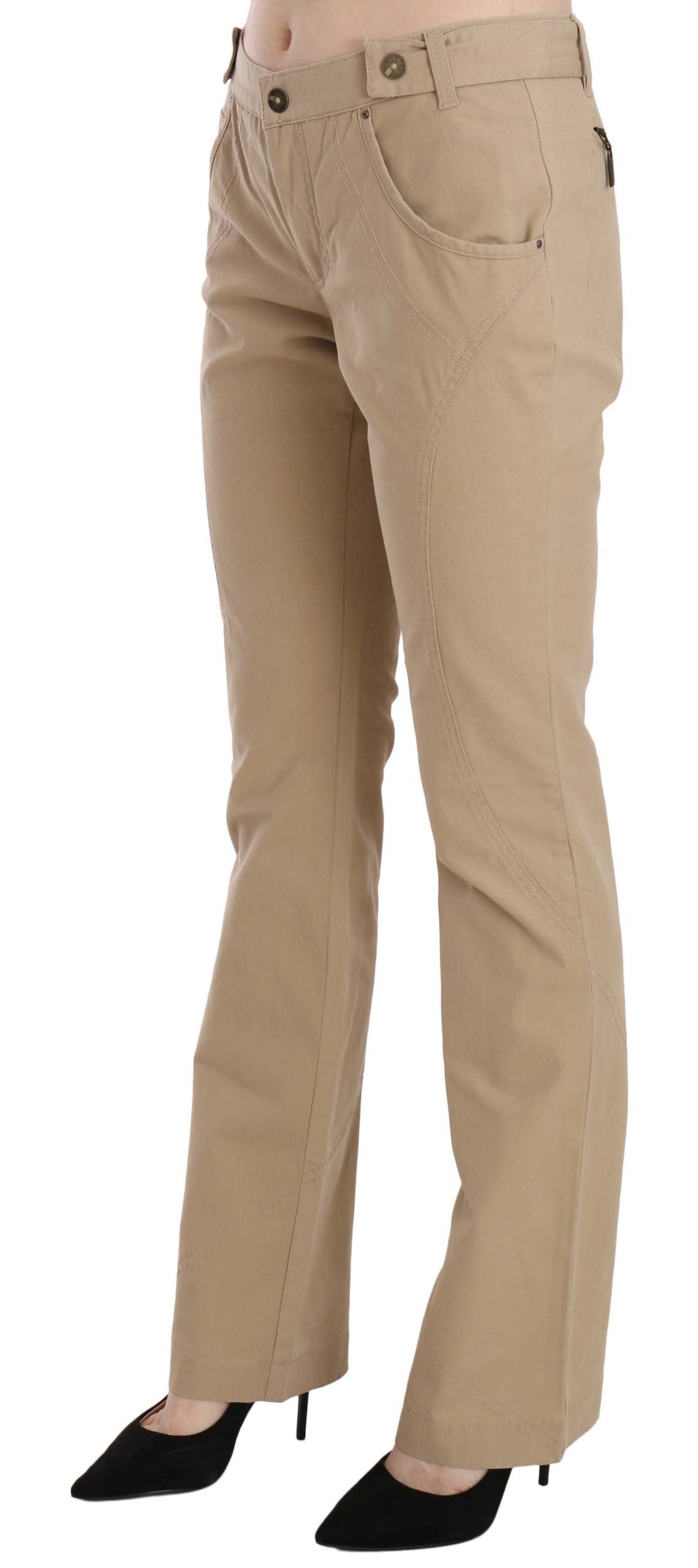 Just Cavalli Beige Baumwolle Gerade Hose Mittlere Taille