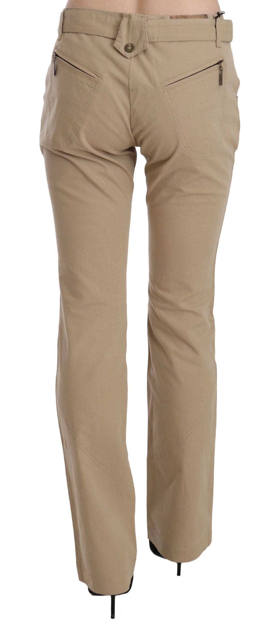 Just Cavalli Beige Baumwolle Gerade Hose Mittlere Taille