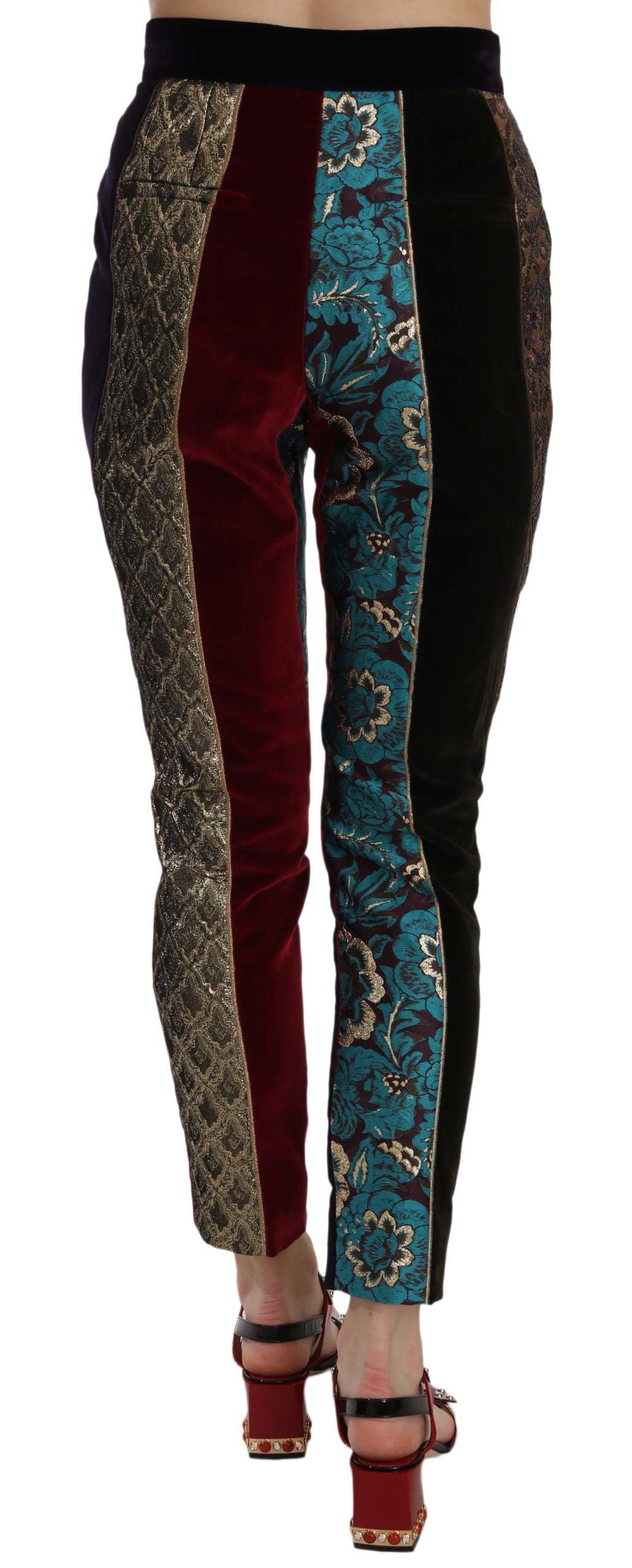 Dolce & Gabbana – Mehrfarbige, verkürzte, schmal zulaufende Jacquard-Hose