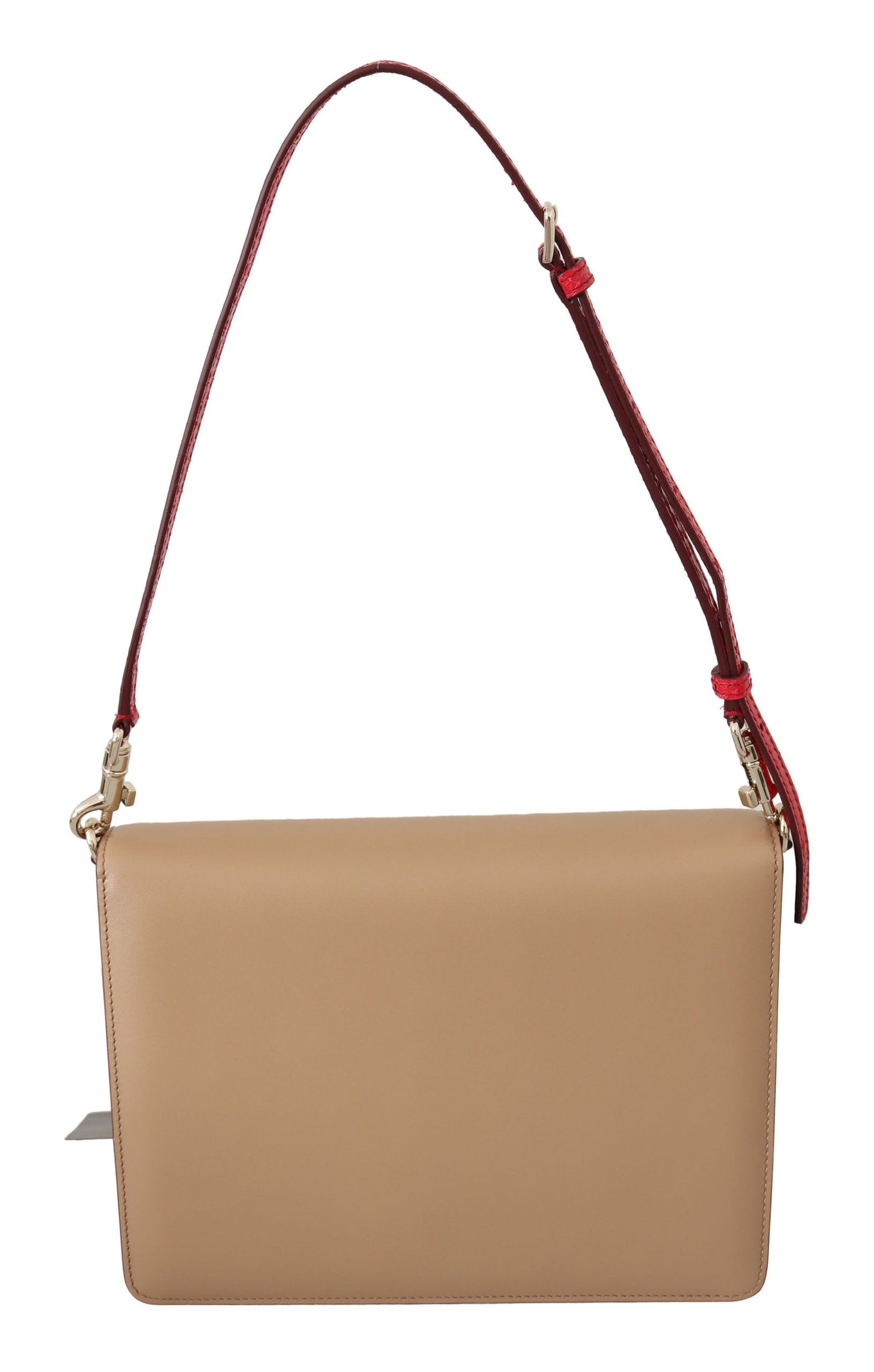 Dolce & Gabbana Lila Beige Rot Leder Umhängetasche