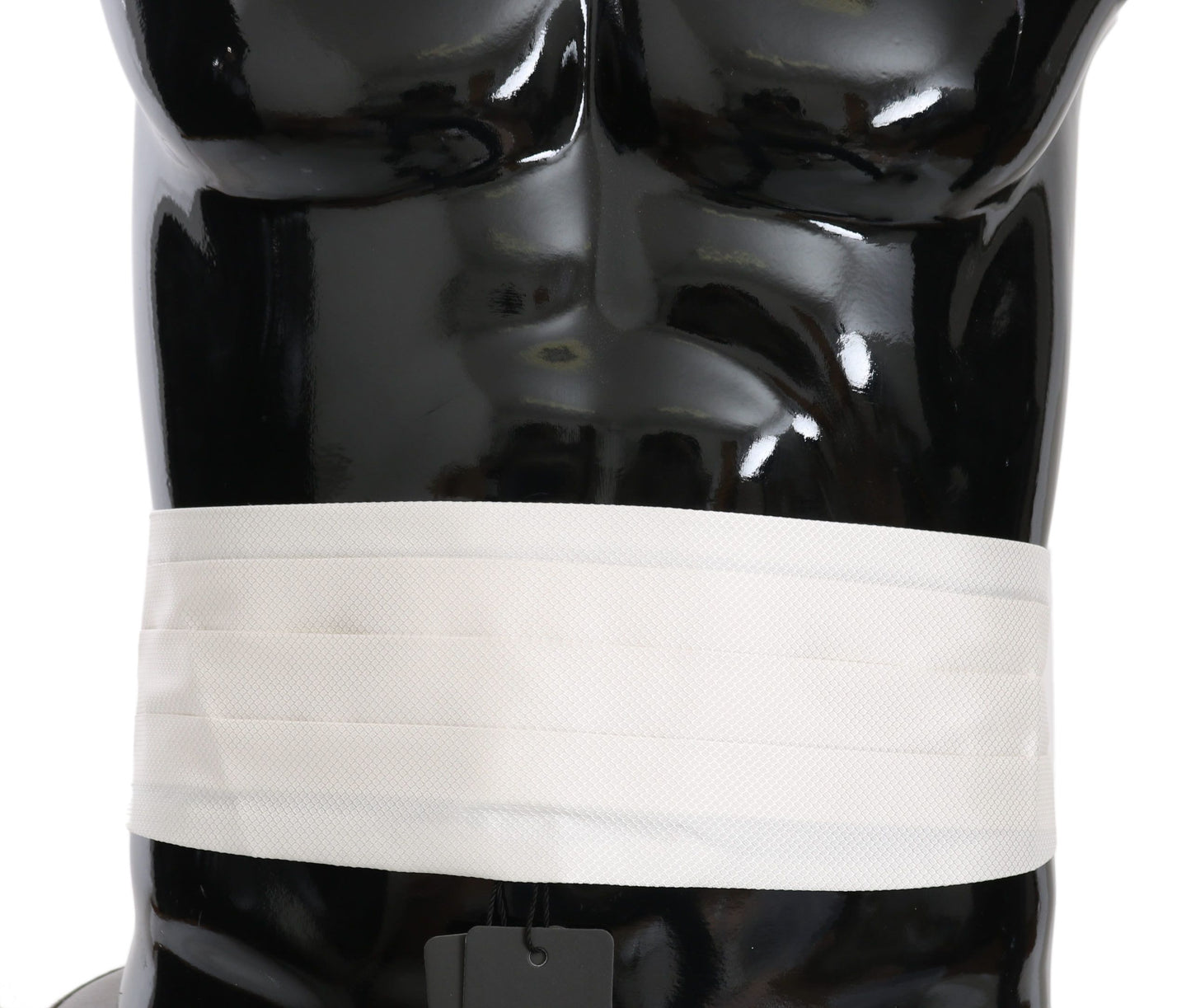 Dolce & Gabbana Weißer Herren-Taillengürtel, 100 % Seide, Kummerbund