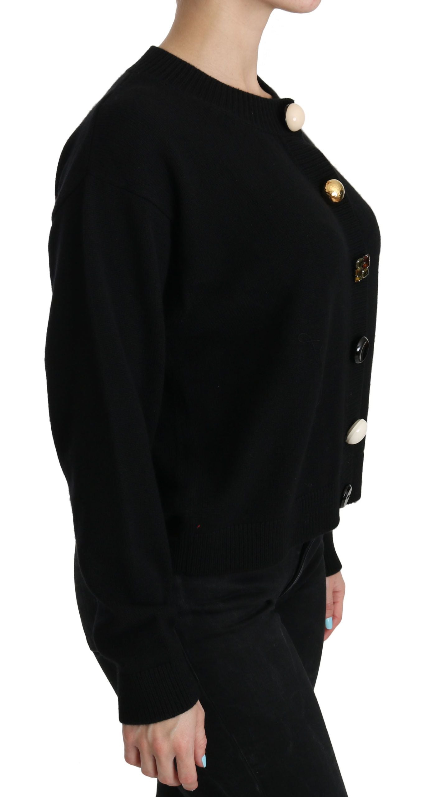 Dolce & Gabbana – Schwarzer Cardigan mit Knopfverzierung