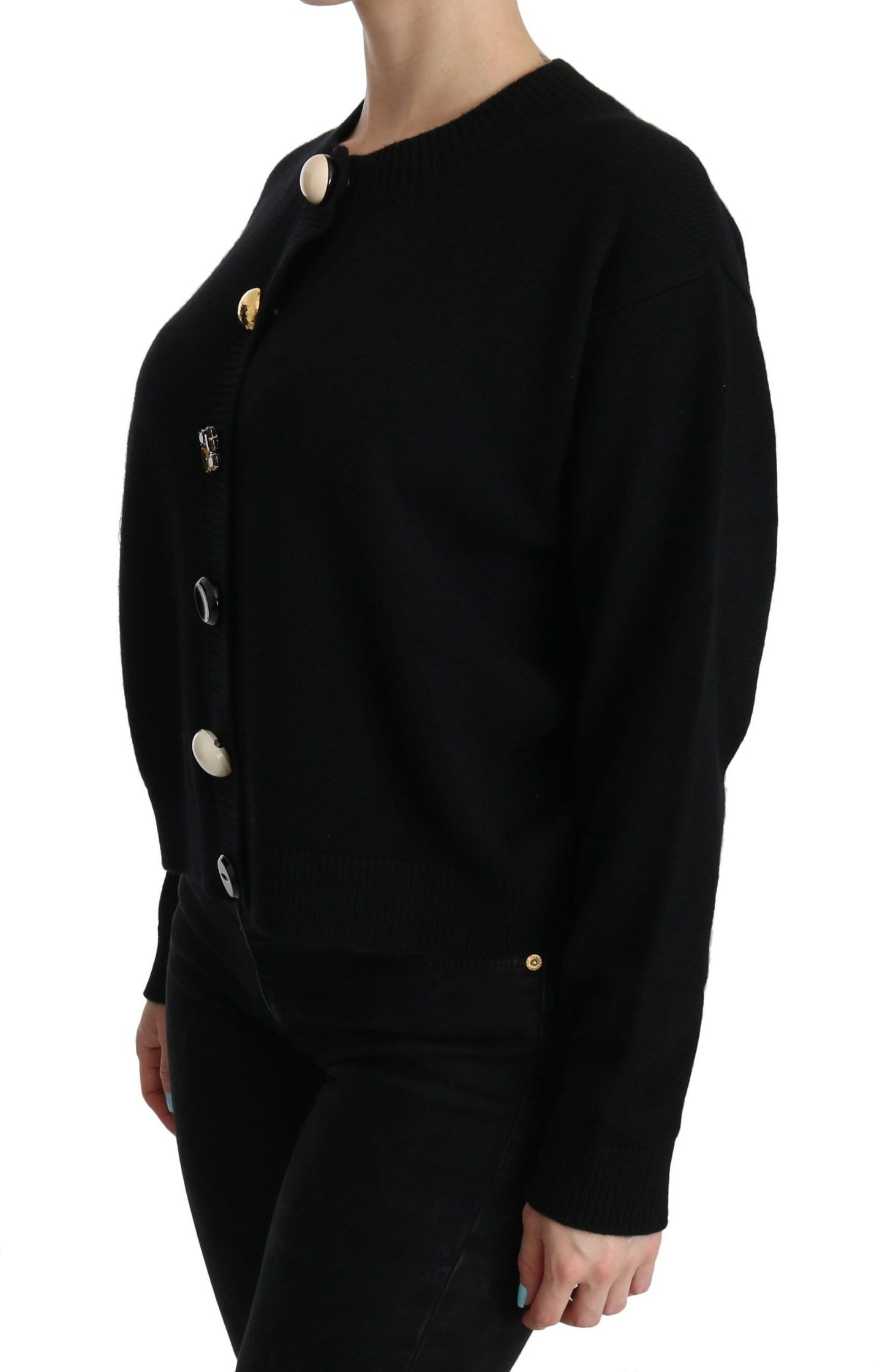 Dolce & Gabbana – Schwarzer Cardigan mit Knopfverzierung