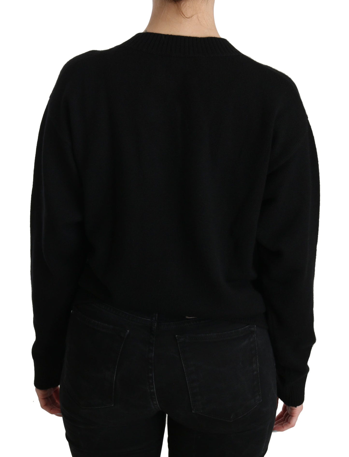 Dolce & Gabbana – Schwarzer Cardigan mit Knopfverzierung