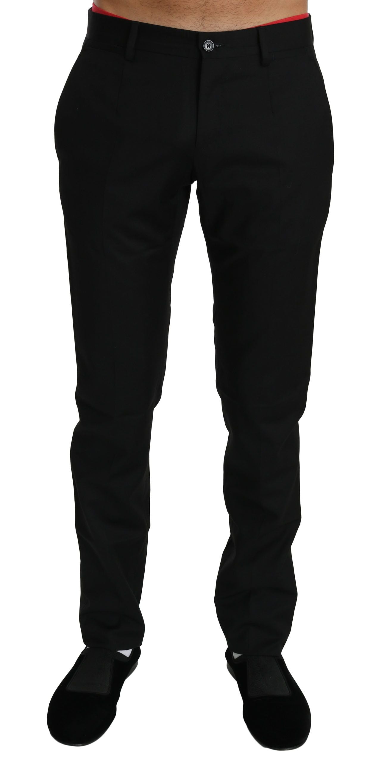 Dolce & Gabbana Schwarzes Kleid Formelle Hose Herren Wollhose