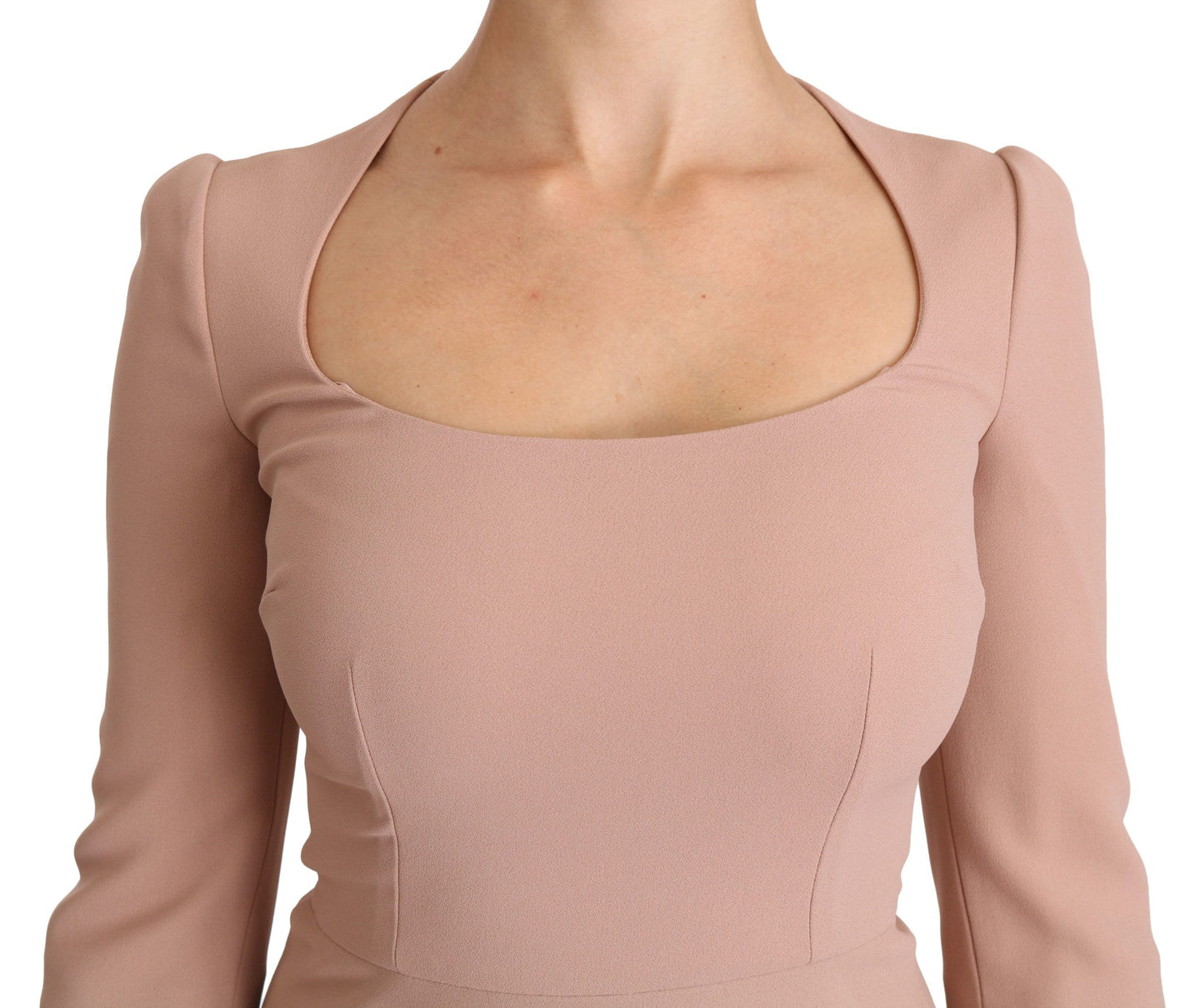 Dolce & Gabbana – A-Linien-Kleid aus Viskose mit 3/4-Ärmeln, Rosa