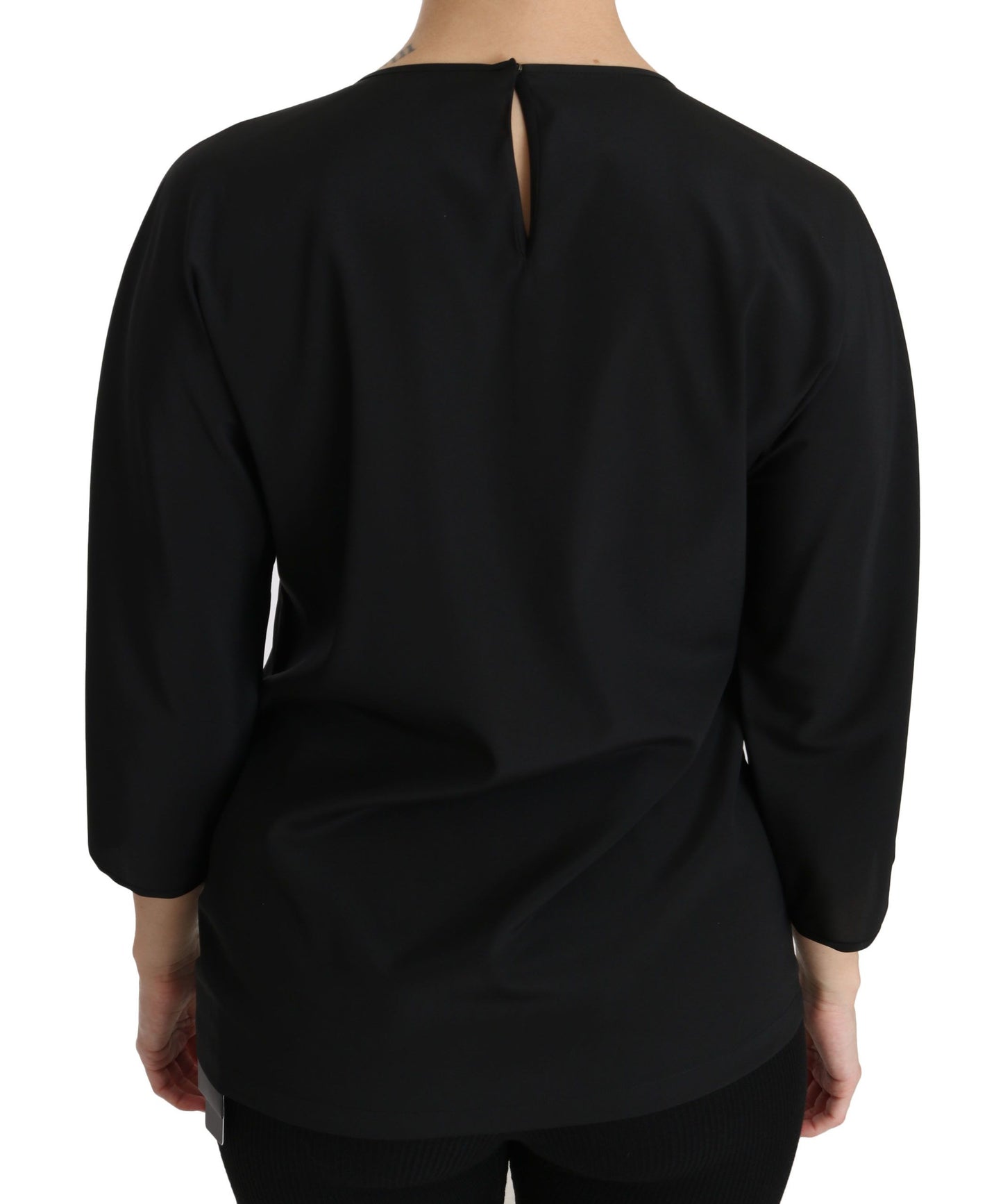 Dolce & Gabbana Schwarze #dgfamily Top T-Shirt Seidenbluse