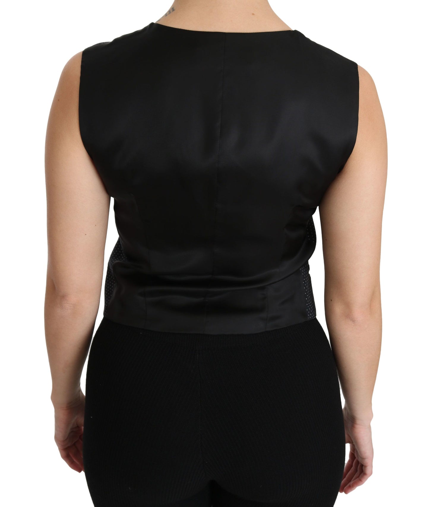 Dolce & Gabbana Schwarze gepunktete Weste, Bluse, Top