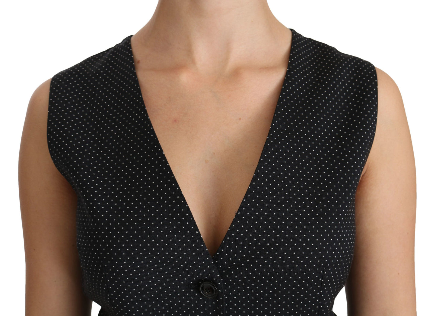 Dolce & Gabbana Schwarze gepunktete Weste, Bluse, Top