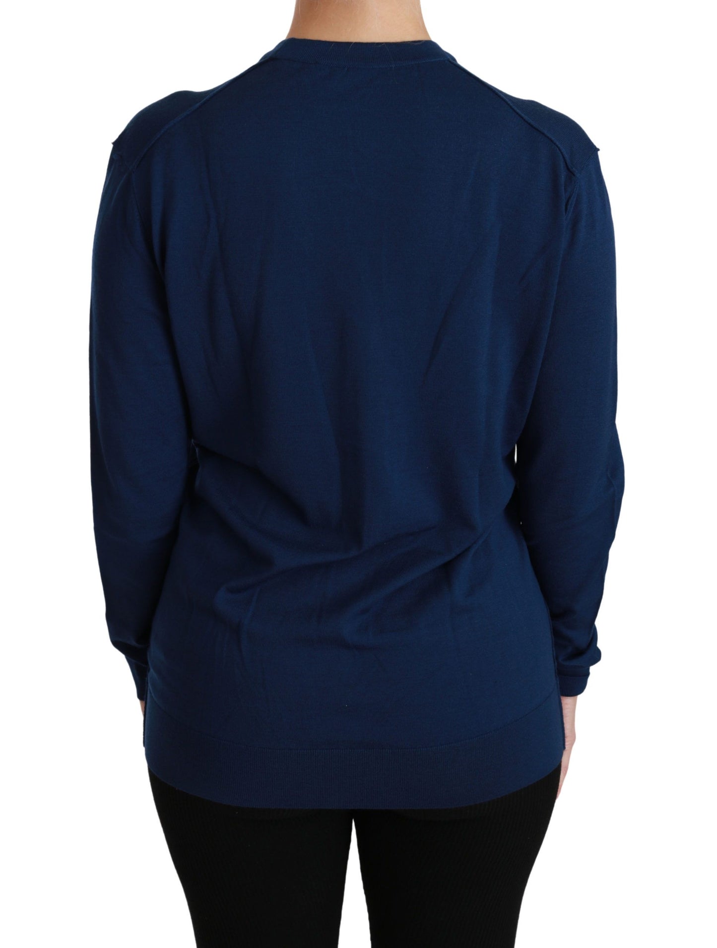 Dolce & Gabbana Blauer Cardigan mit Knöpfen aus Schurwolle