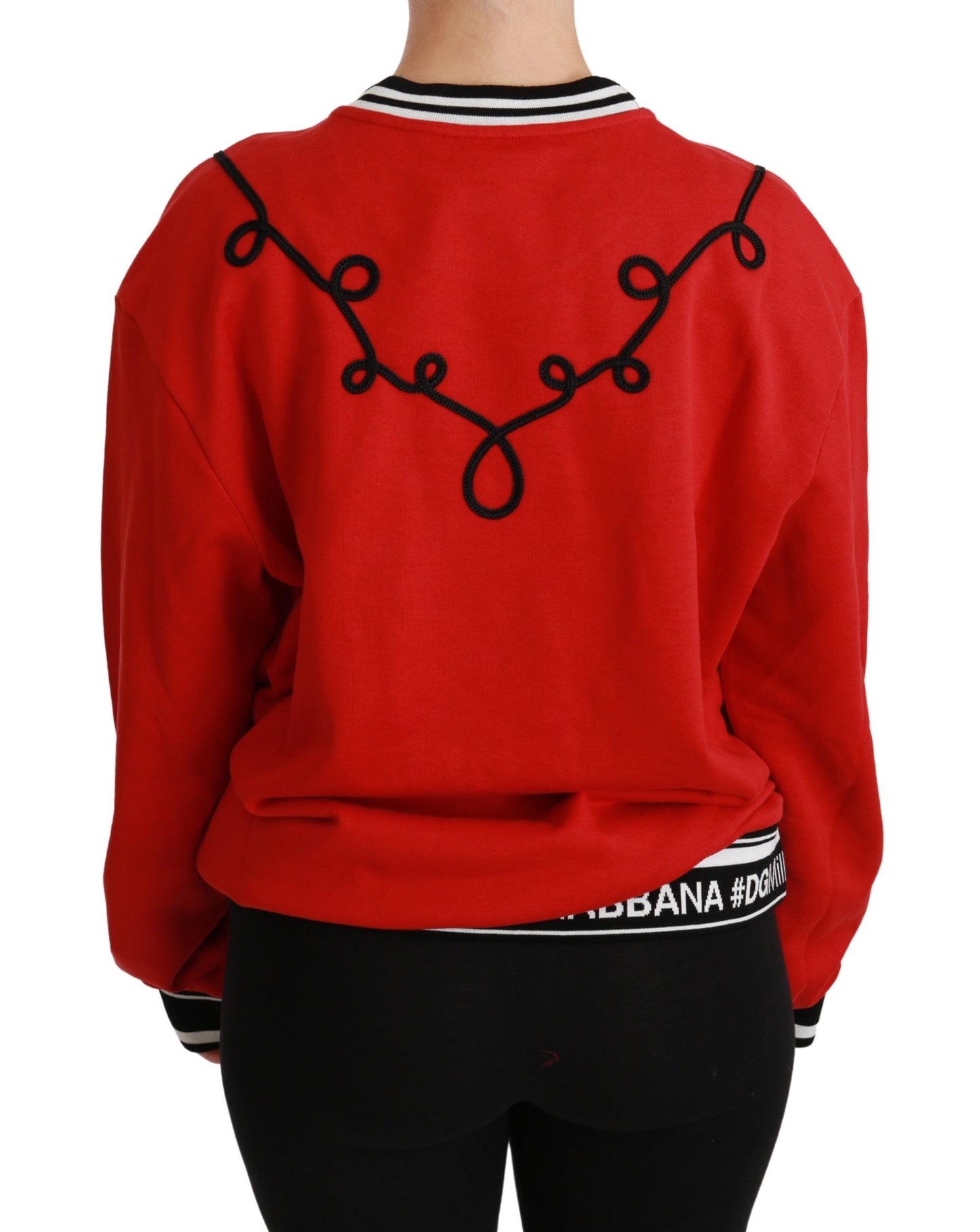 Dolce & Gabbana Red Queen Pailletten-Pullover mit Liebesmotiv
