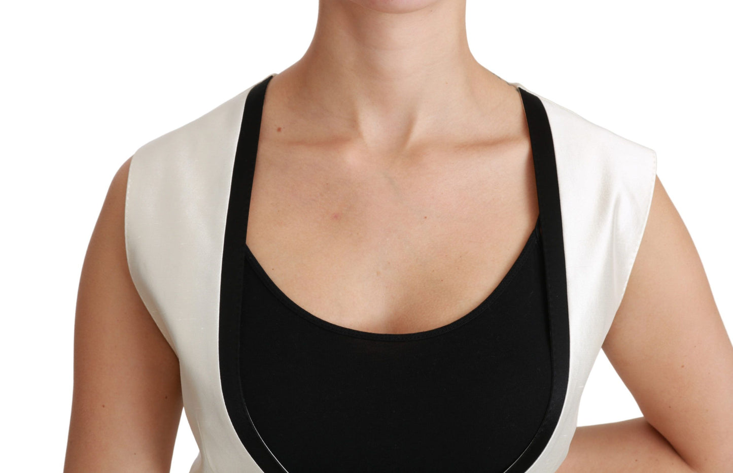 Dolce & Gabbana Weiße Weste, schmales Seidentop