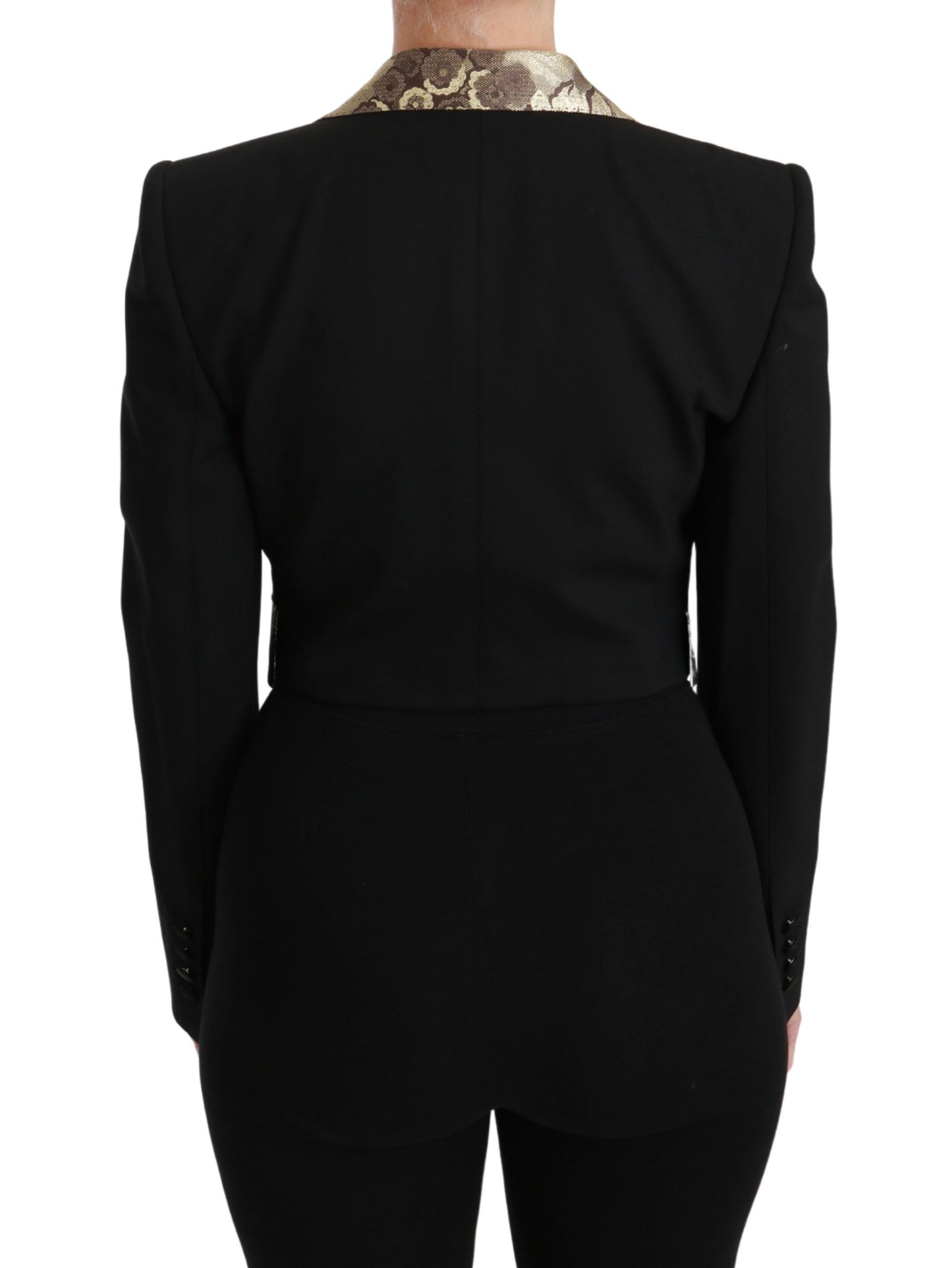 Dolce & Gabbana Schwarze Jacquard-Weste, Blazer, Mantel, Wolljacke
