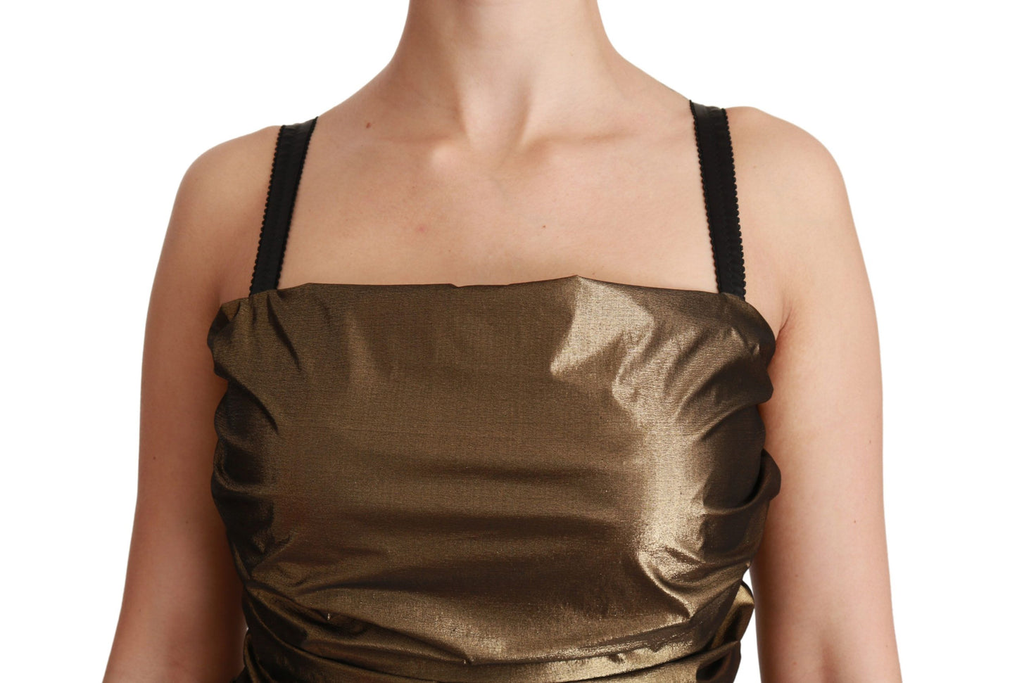 Dolce & Gabbana – Figurbetontes Minikleid aus Nylon in Bronze