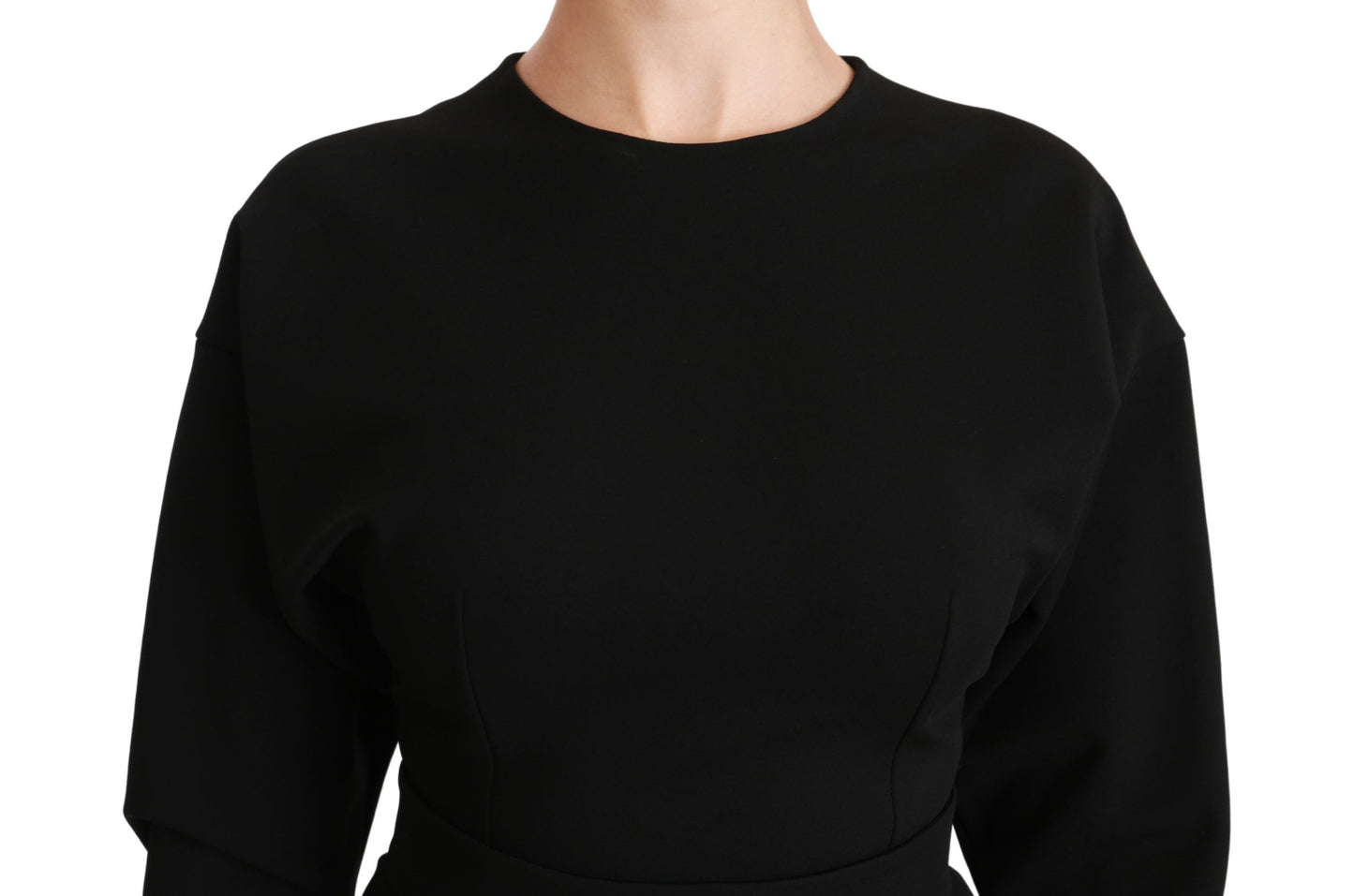 Dolce & Gabbana – Schwarzes, figurbetontes Midi-Stretchkleid