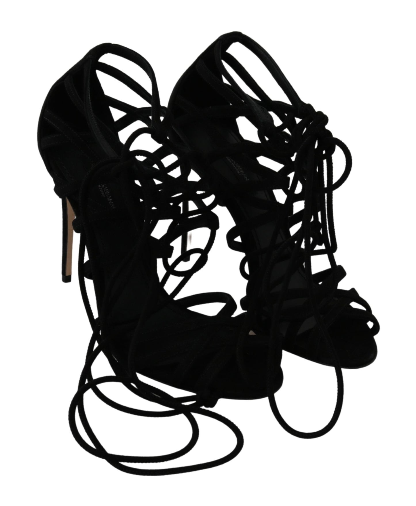 Dolce & Gabbana – Stilettos mit Riemen aus schwarzem Wildleder