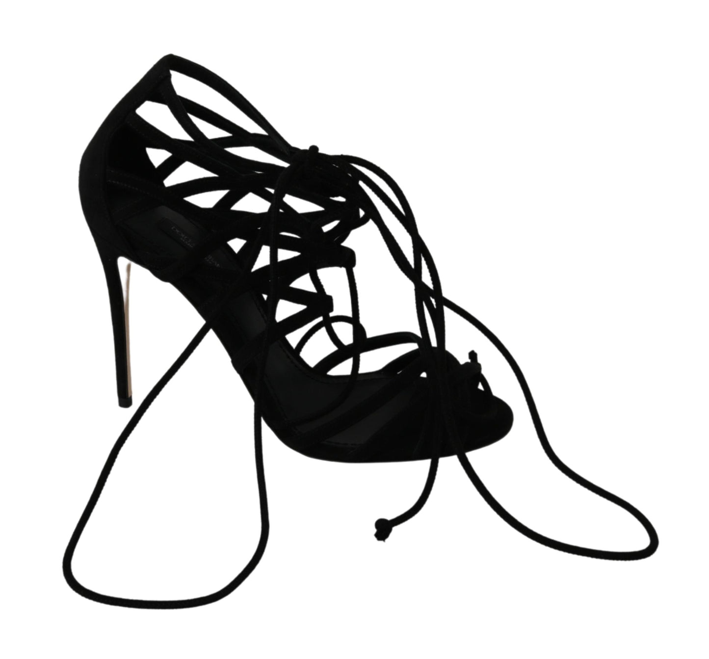 Dolce & Gabbana – Stilettos mit Riemen aus schwarzem Wildleder