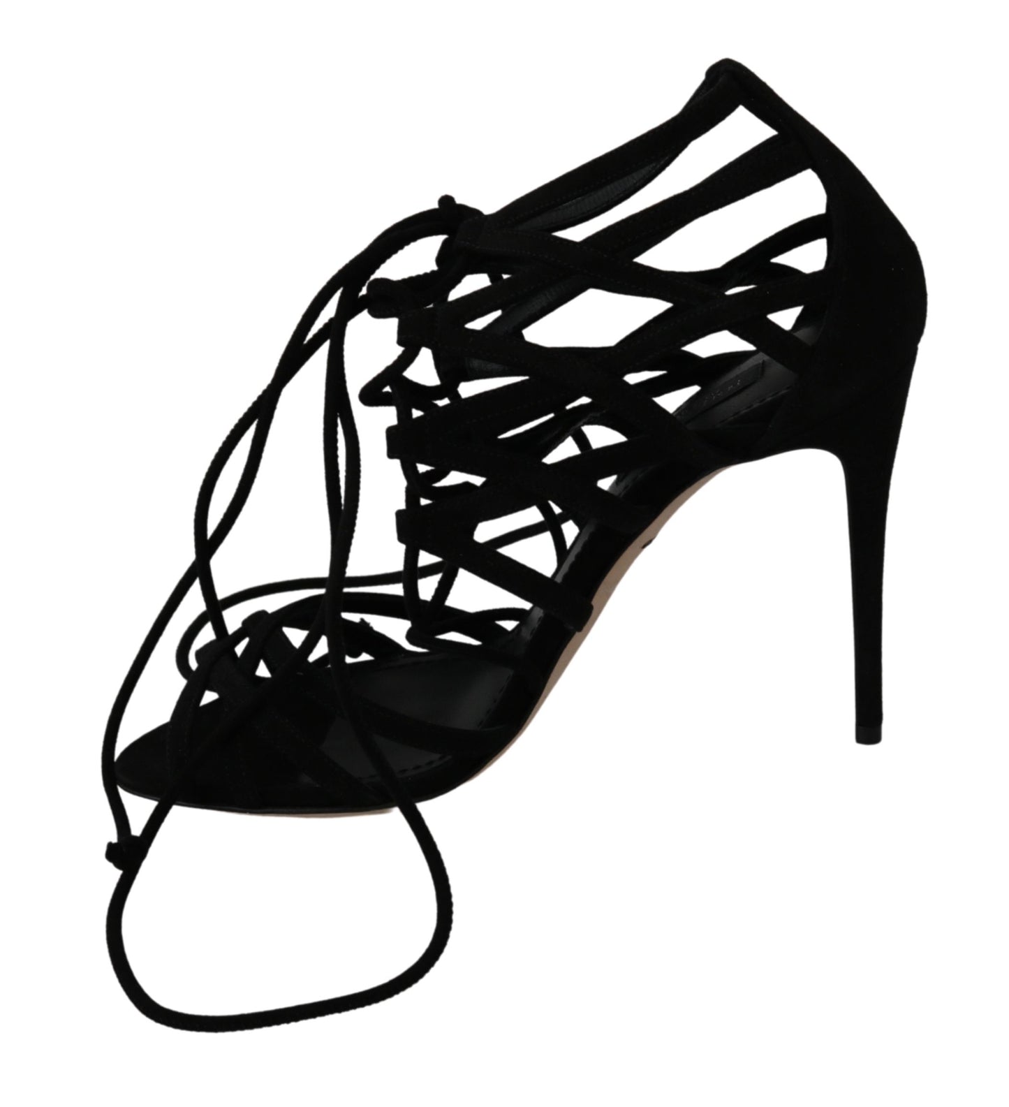 Dolce & Gabbana – Stilettos mit Riemen aus schwarzem Wildleder
