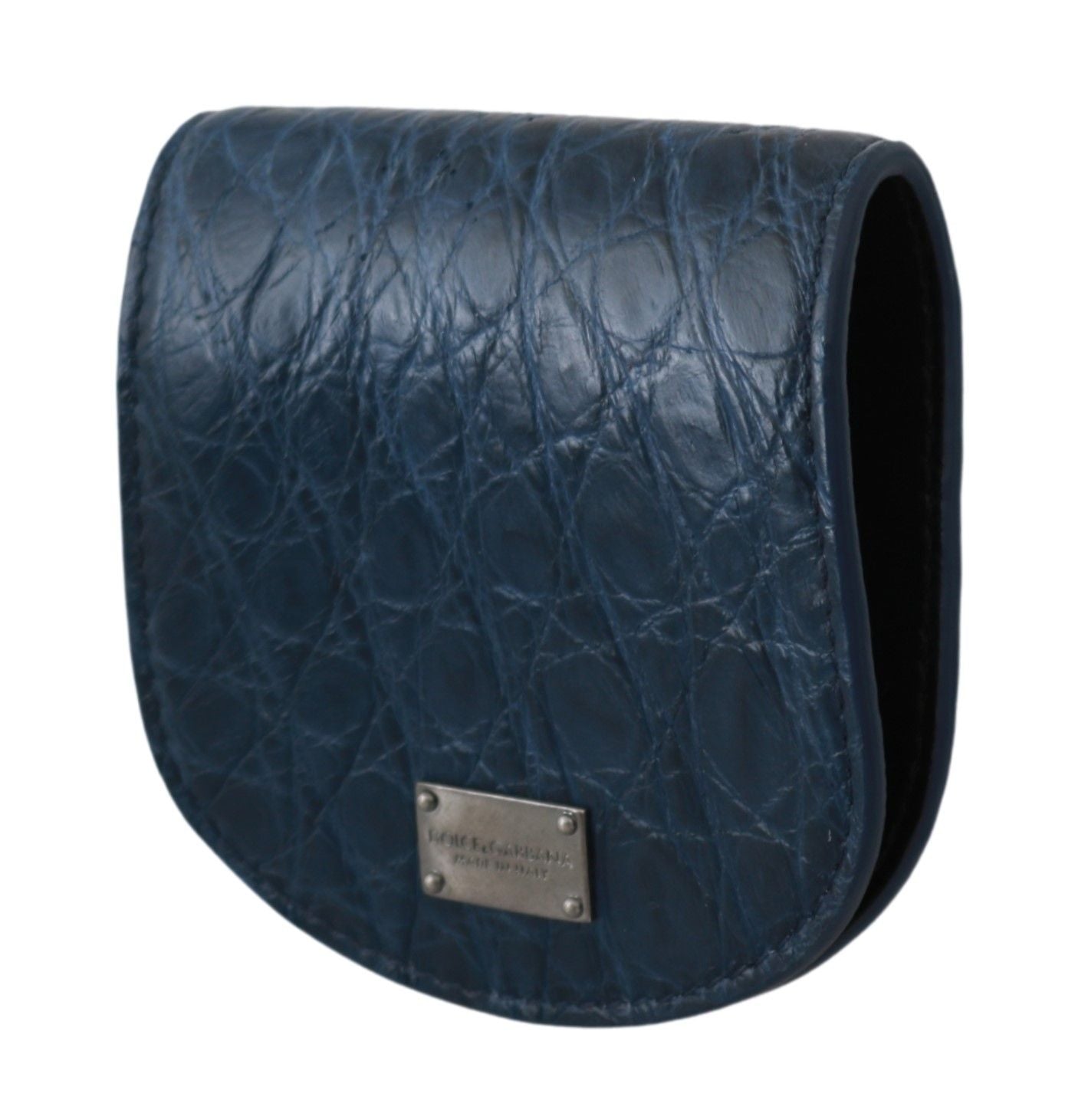 Dolce & Gabbana Blaue Haltertasche Brieftasche Blaue Exotische Haut Kondomhülle