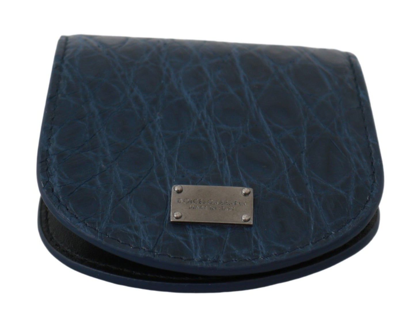 Dolce & Gabbana Blaue Haltertasche Brieftasche Blaue Exotische Haut Kondomhülle