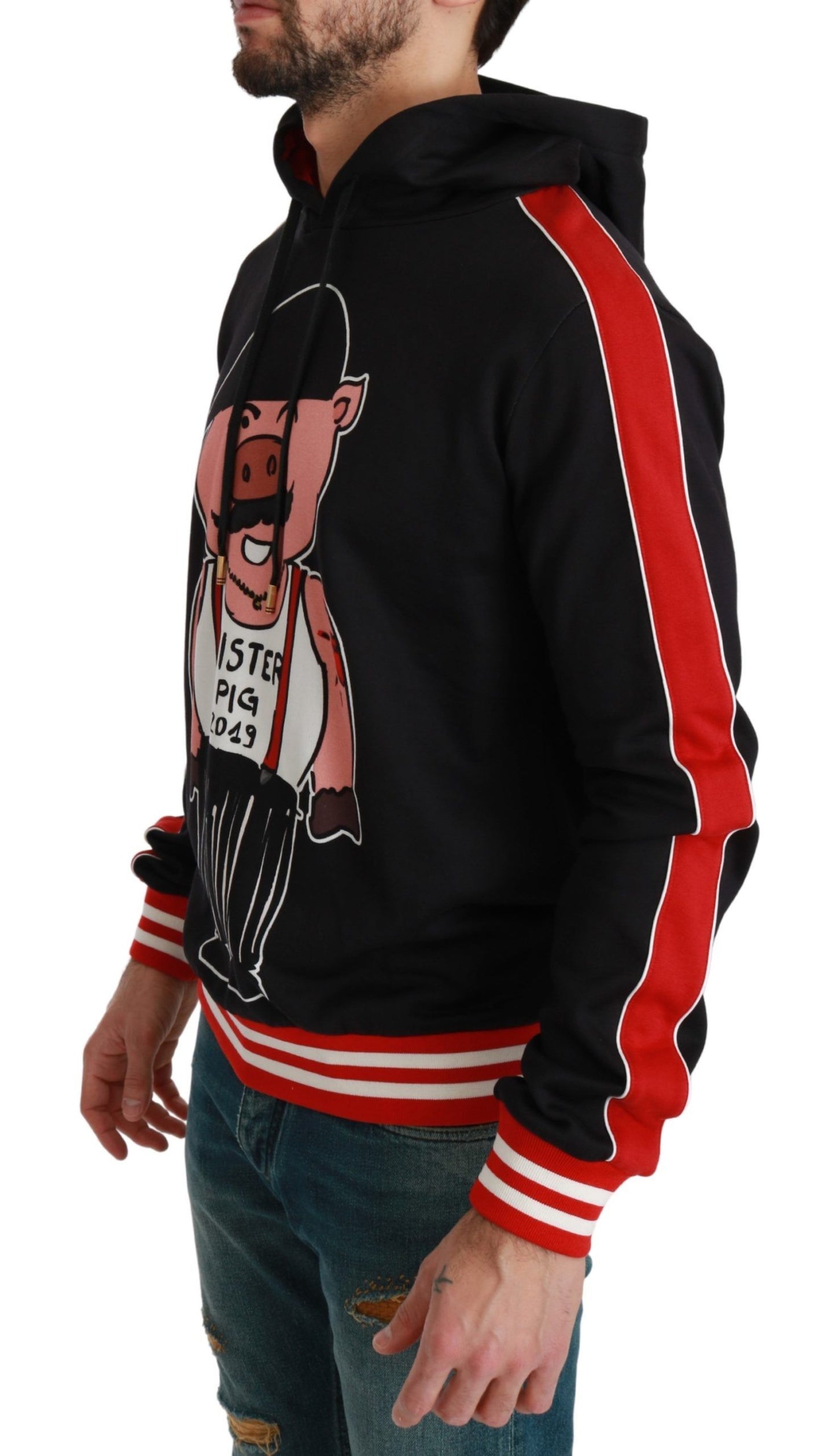 Dolce & Gabbana – Schwarzer Kapuzenpullover „Schwein des Jahres“