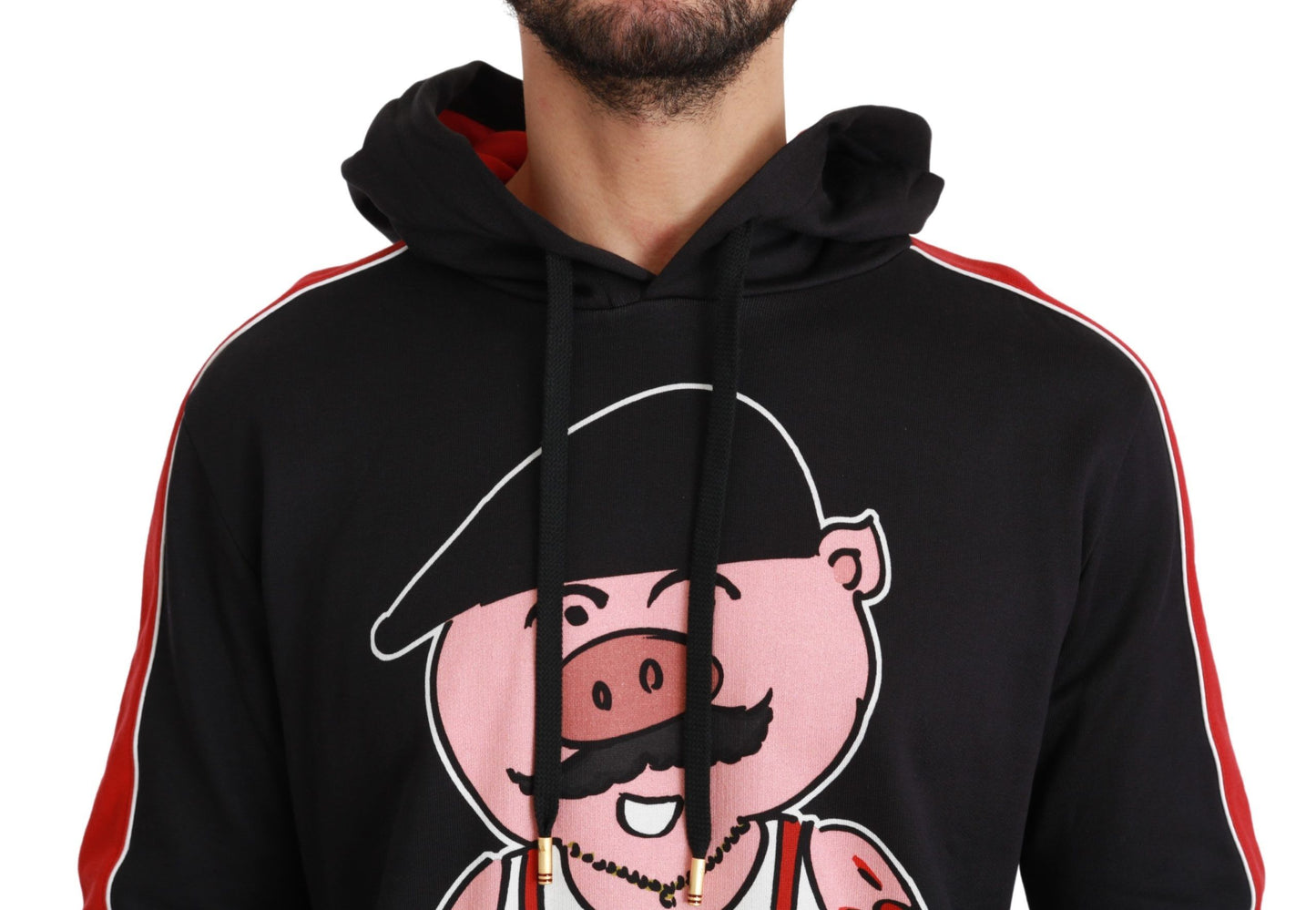 Dolce & Gabbana – Schwarzer Kapuzenpullover „Schwein des Jahres“