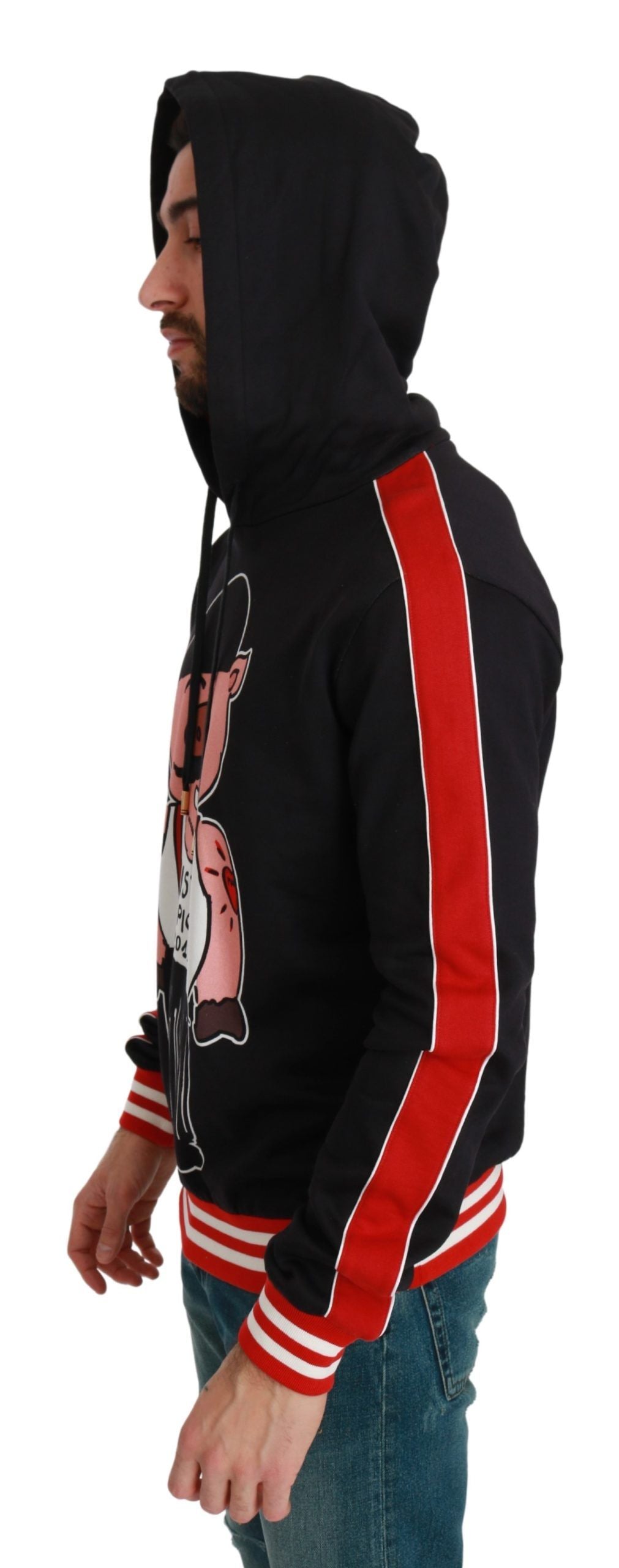 Dolce & Gabbana – Schwarzer Kapuzenpullover „Schwein des Jahres“