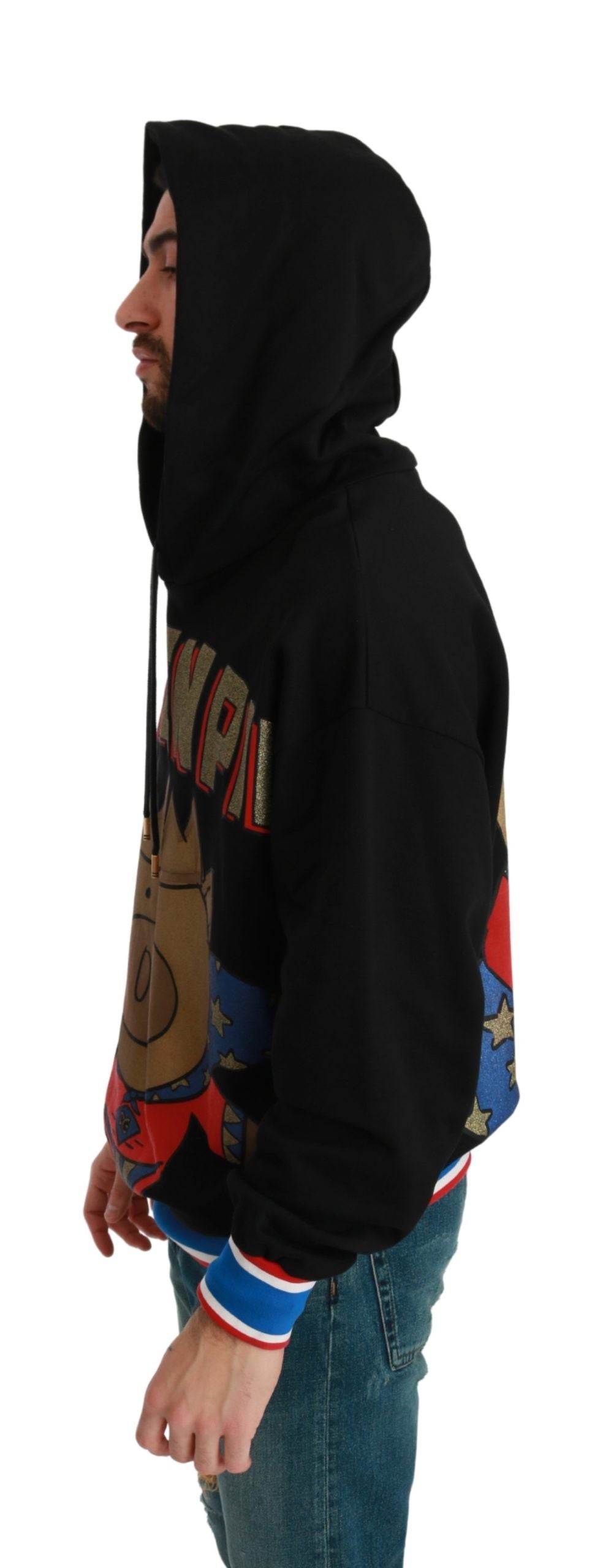 Dolce & Gabbana Schwarzer Pullover „Schwein des Jahres“ mit Kapuze