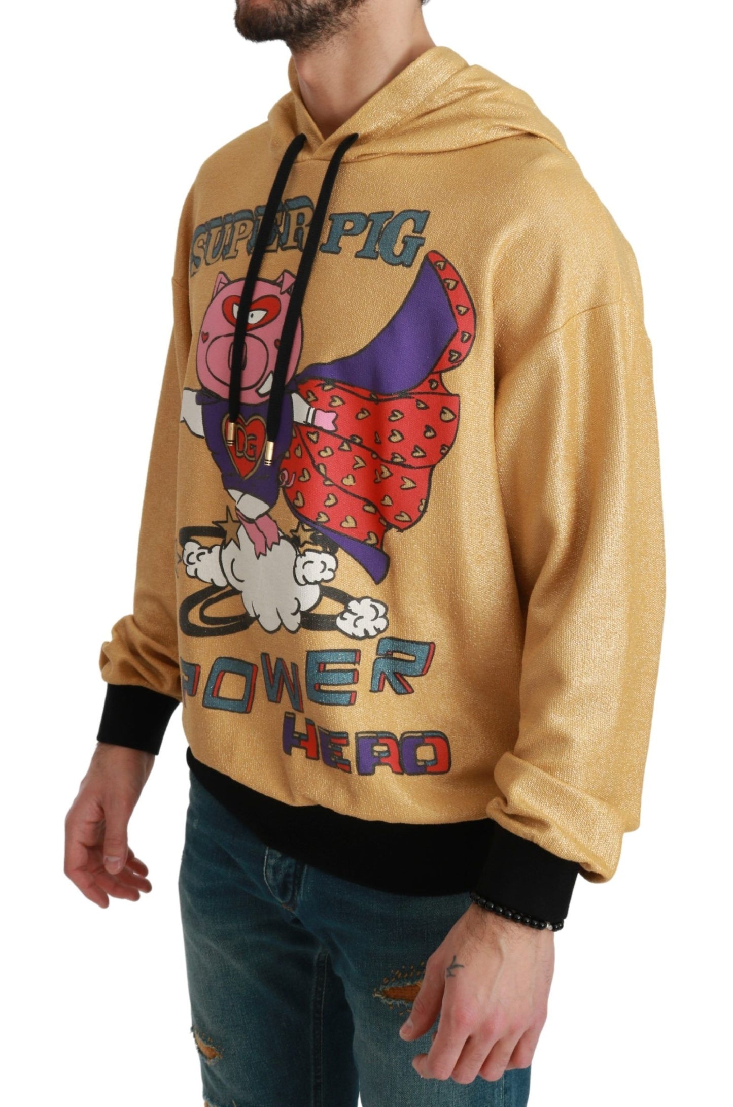 Dolce & Gabbana Goldener Kapuzenpullover „Schwein des Jahres“