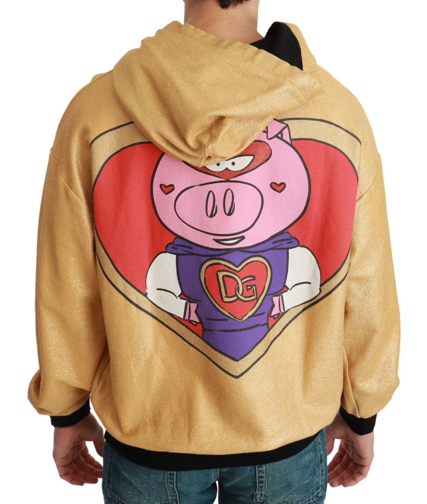 Dolce & Gabbana Goldener Kapuzenpullover „Schwein des Jahres“