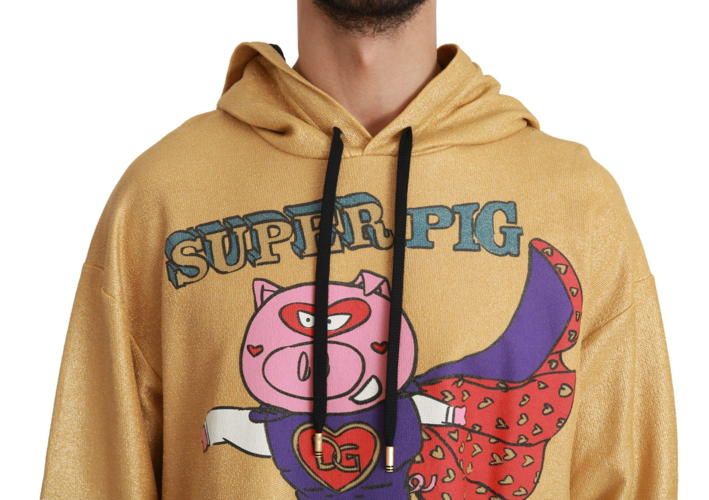 Dolce & Gabbana Goldener Kapuzenpullover „Schwein des Jahres“