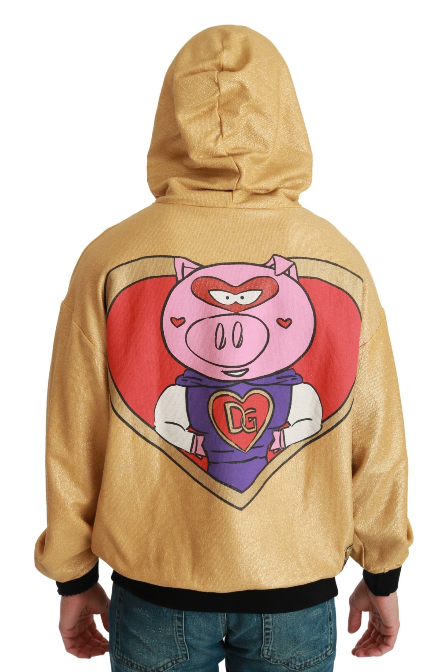Dolce & Gabbana Goldener Kapuzenpullover „Schwein des Jahres“