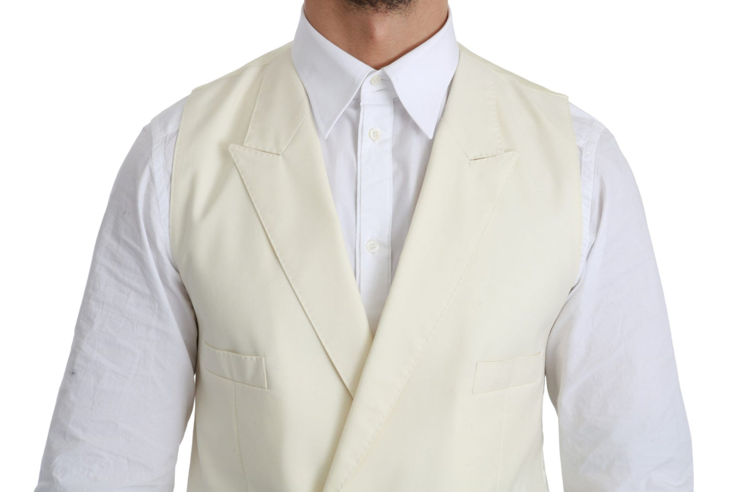 Dolce & Gabbana – Weiße Weste, formelle Wollweste
