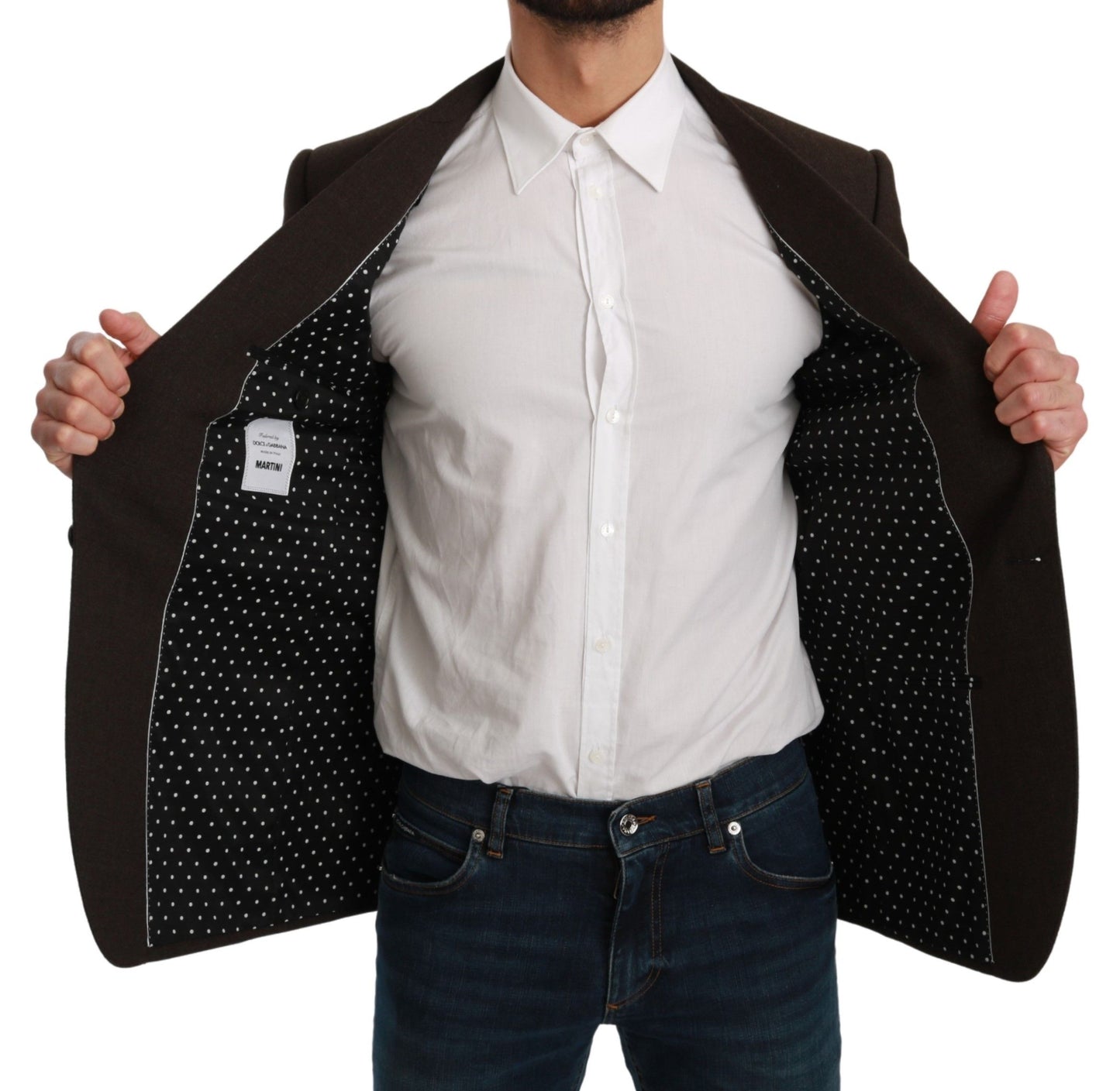 Dolce & Gabbana Braune Slim Fit Manteljacke MARTINI Blazer