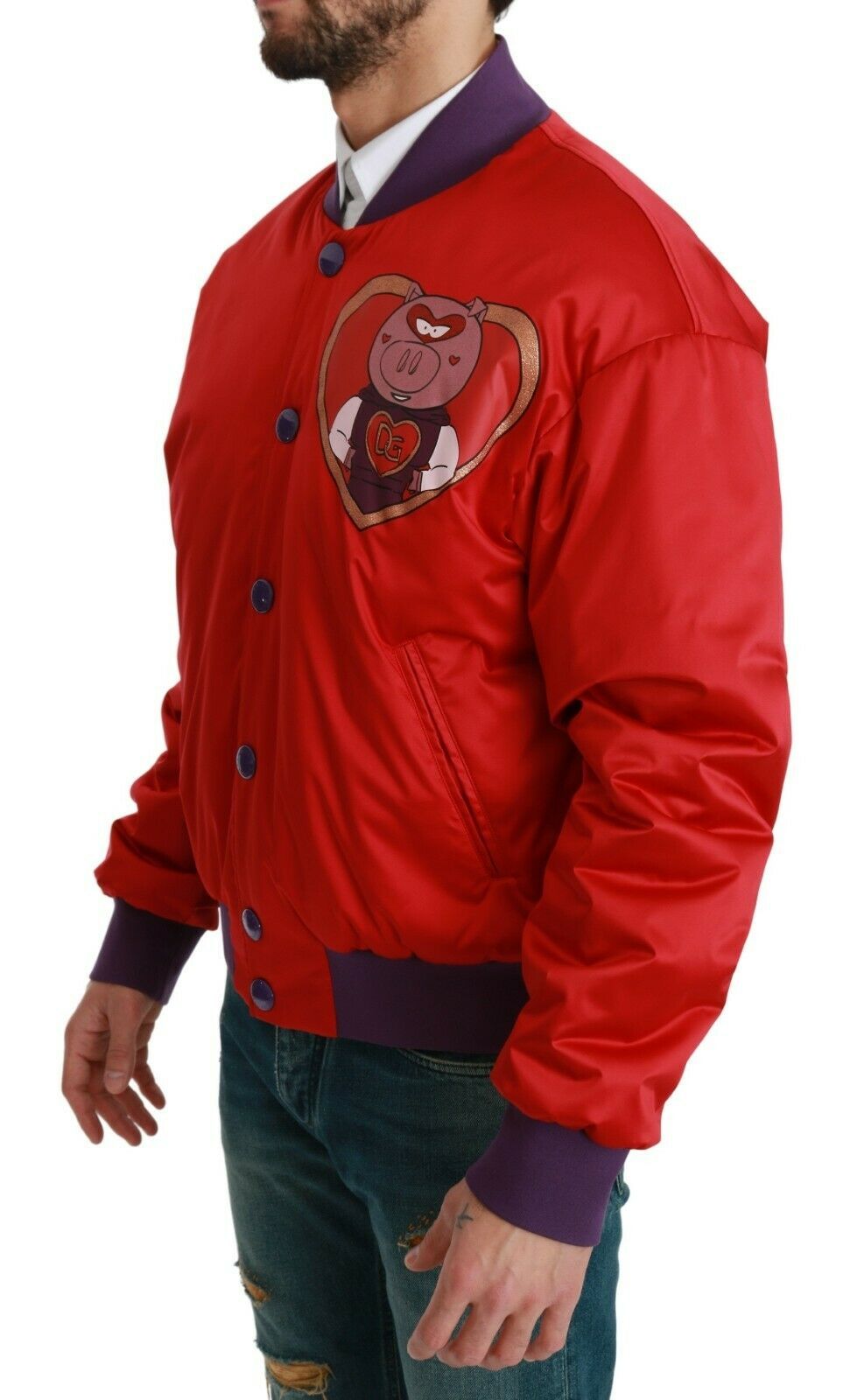 Dolce & Gabbana Rote Bomberjacke „YEAR OF THE PIG“