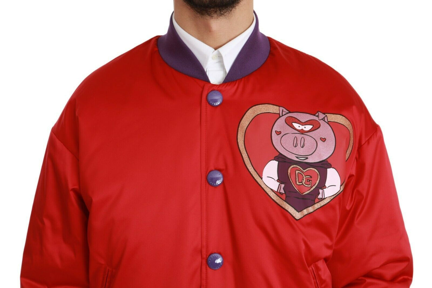 Dolce & Gabbana Rote Bomberjacke „YEAR OF THE PIG“