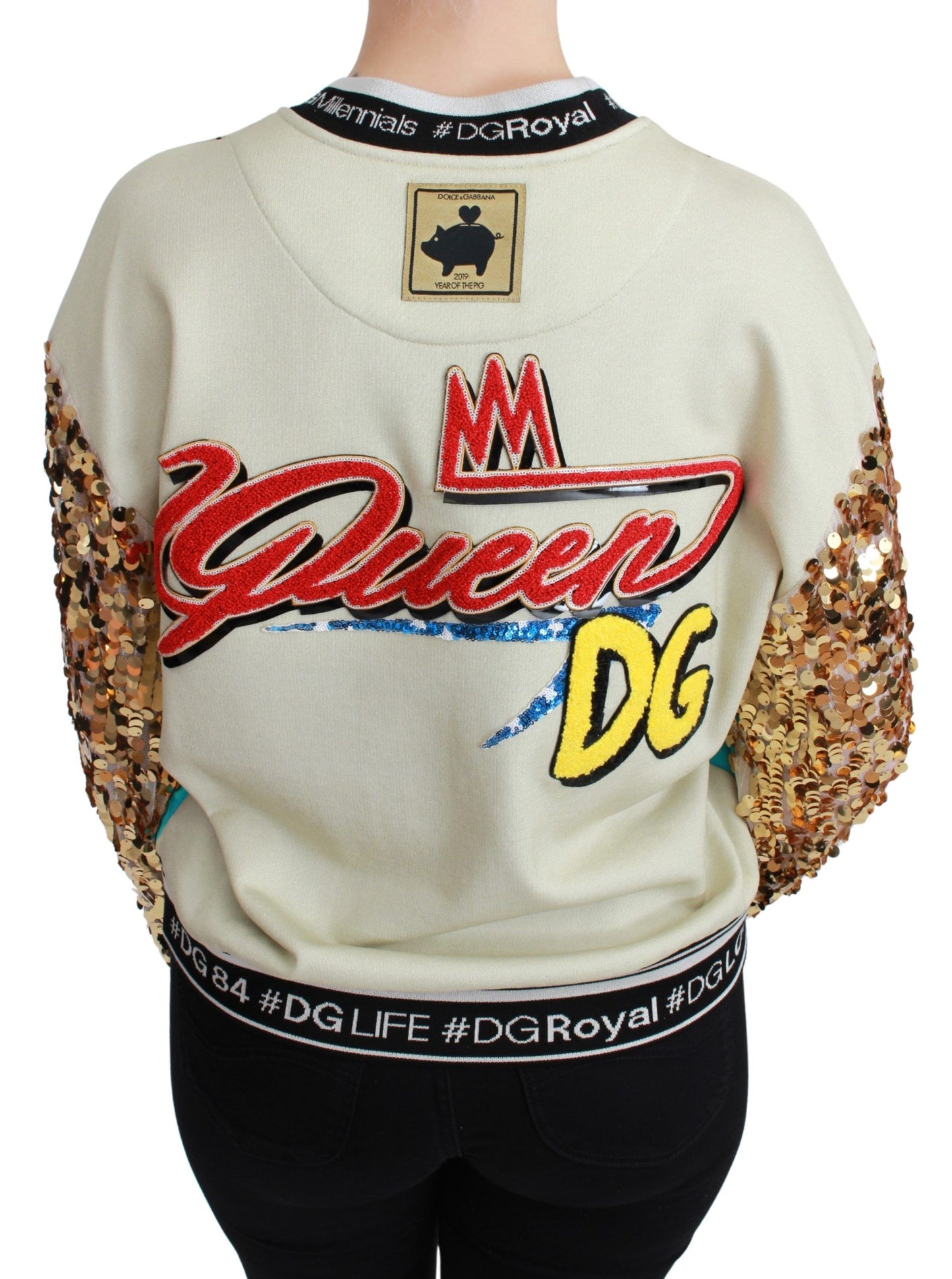 Dolce & Gabbana – Pullover mit Pailletten im „Year of the Pig“-Design