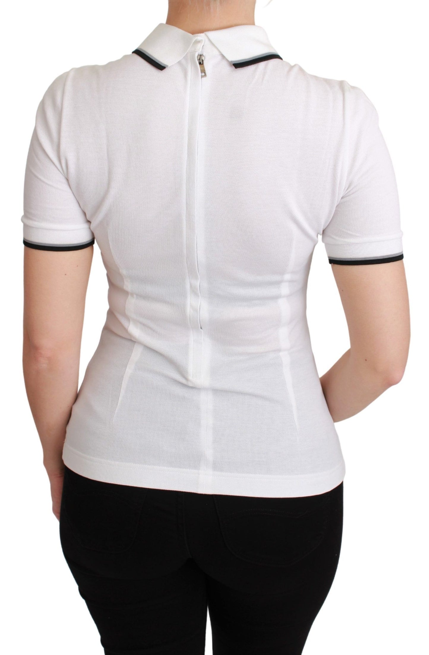 Dolce & Gabbana Weißes Baumwoll-Poloshirt #dgfamily